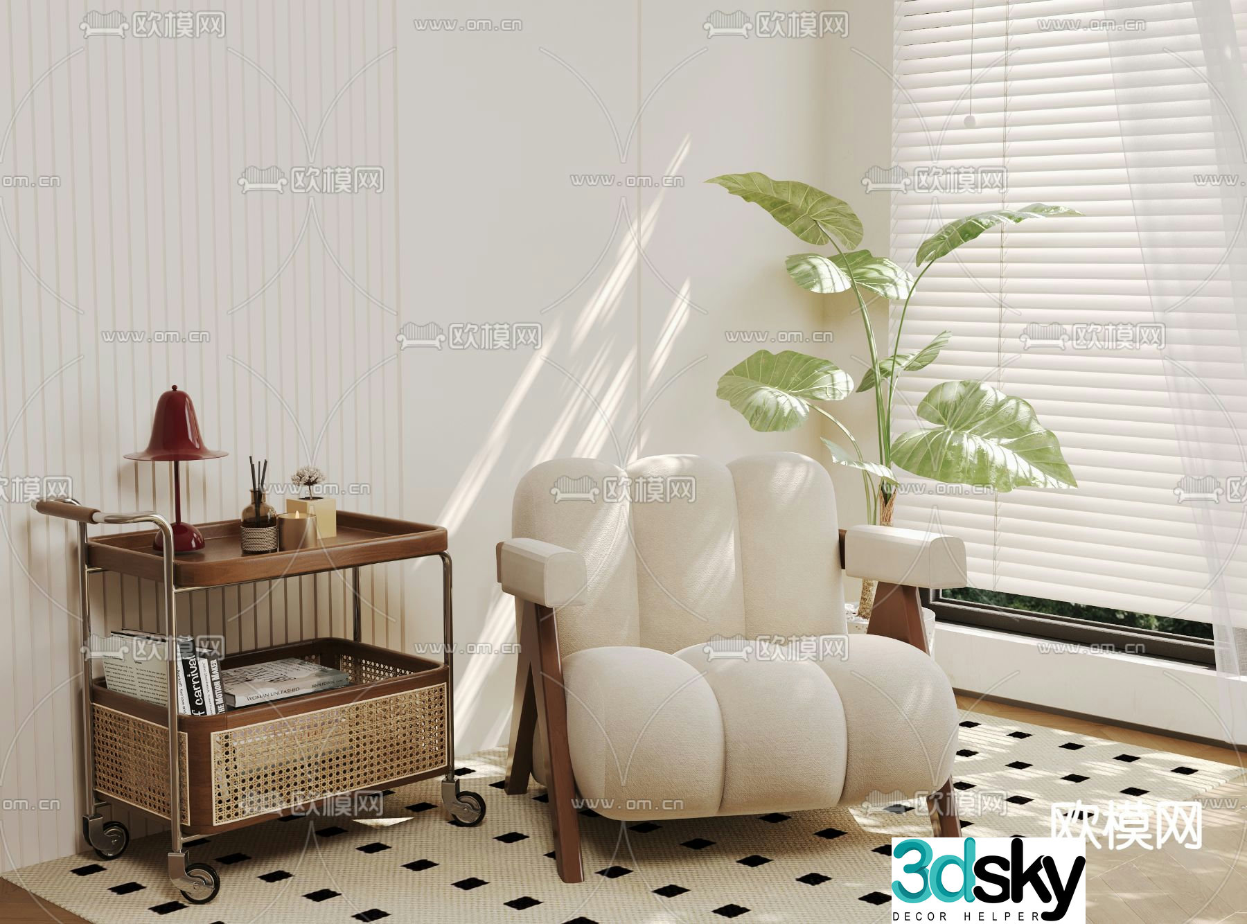 Single sofa leisure sofa 3d model