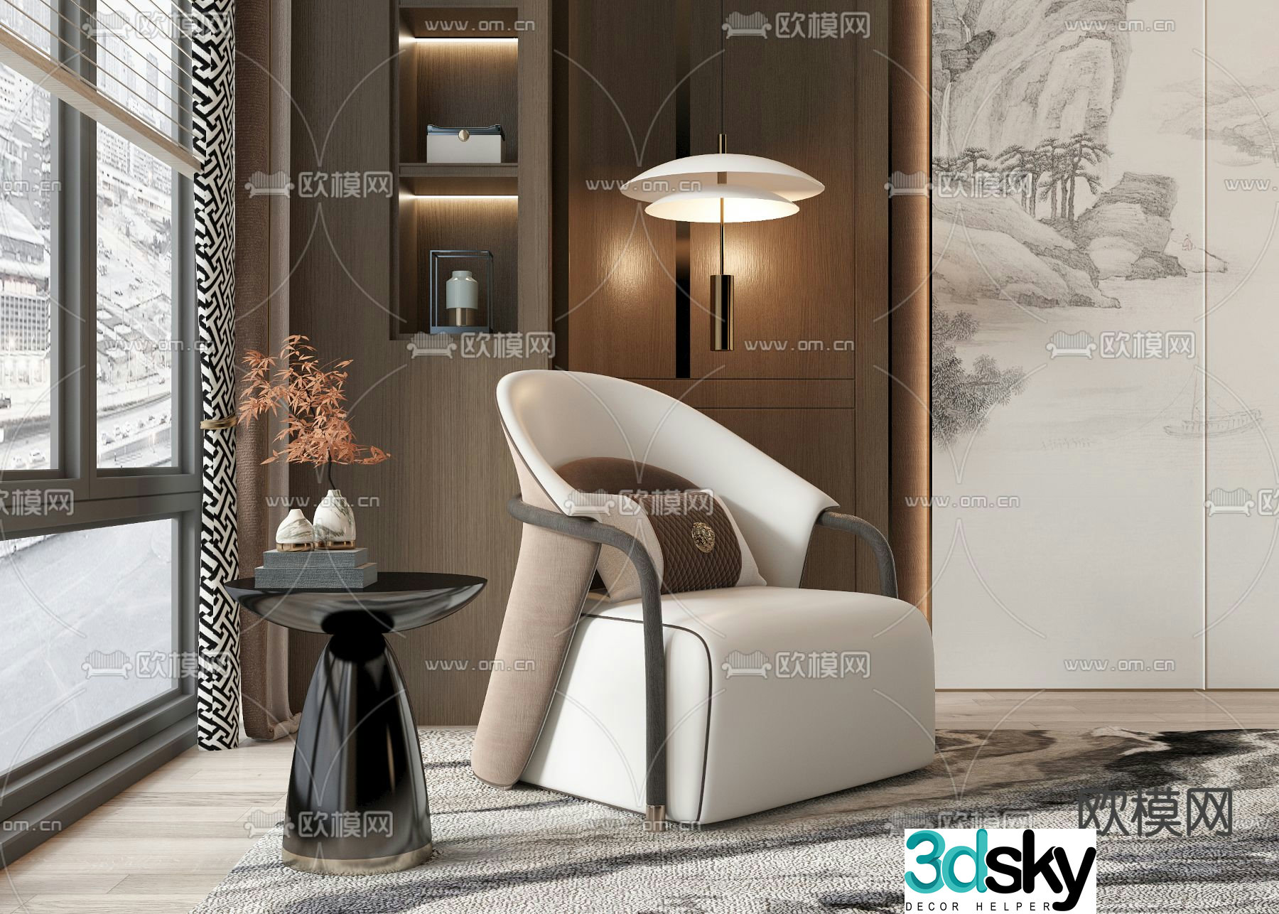 Single sofa leisure sofa 3d model