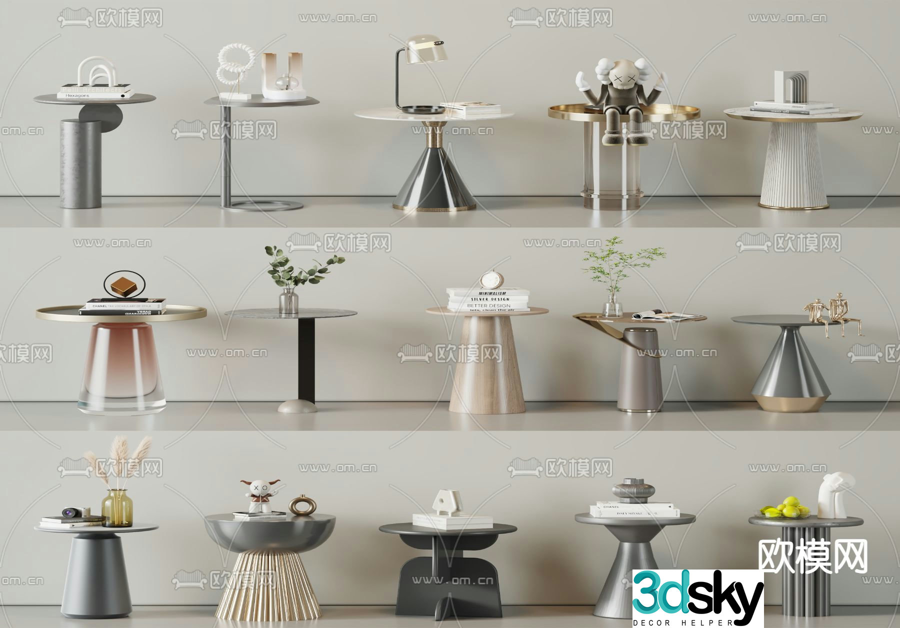 Side table corner table round table table table 3D model