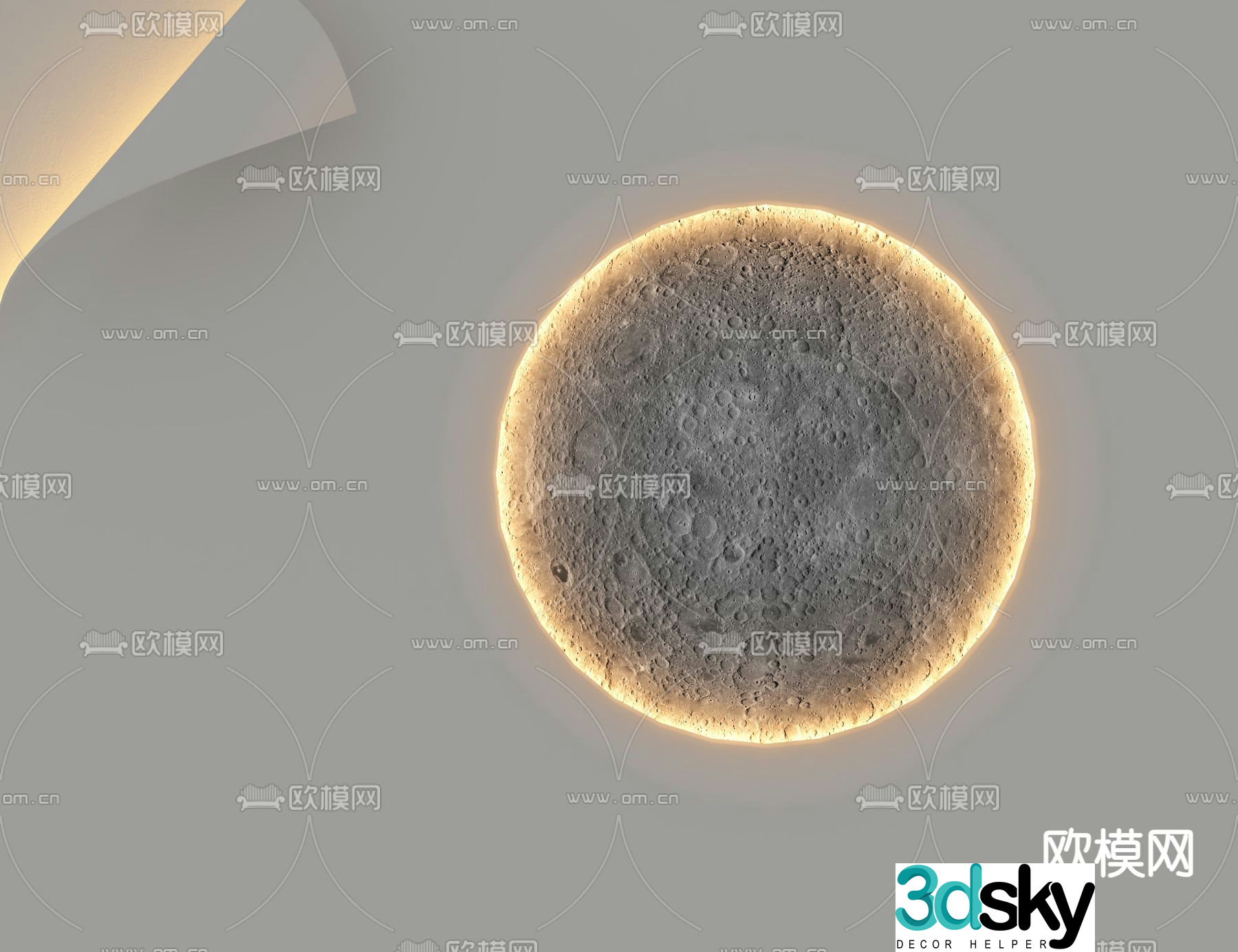 Moon light wall lamp 3d model