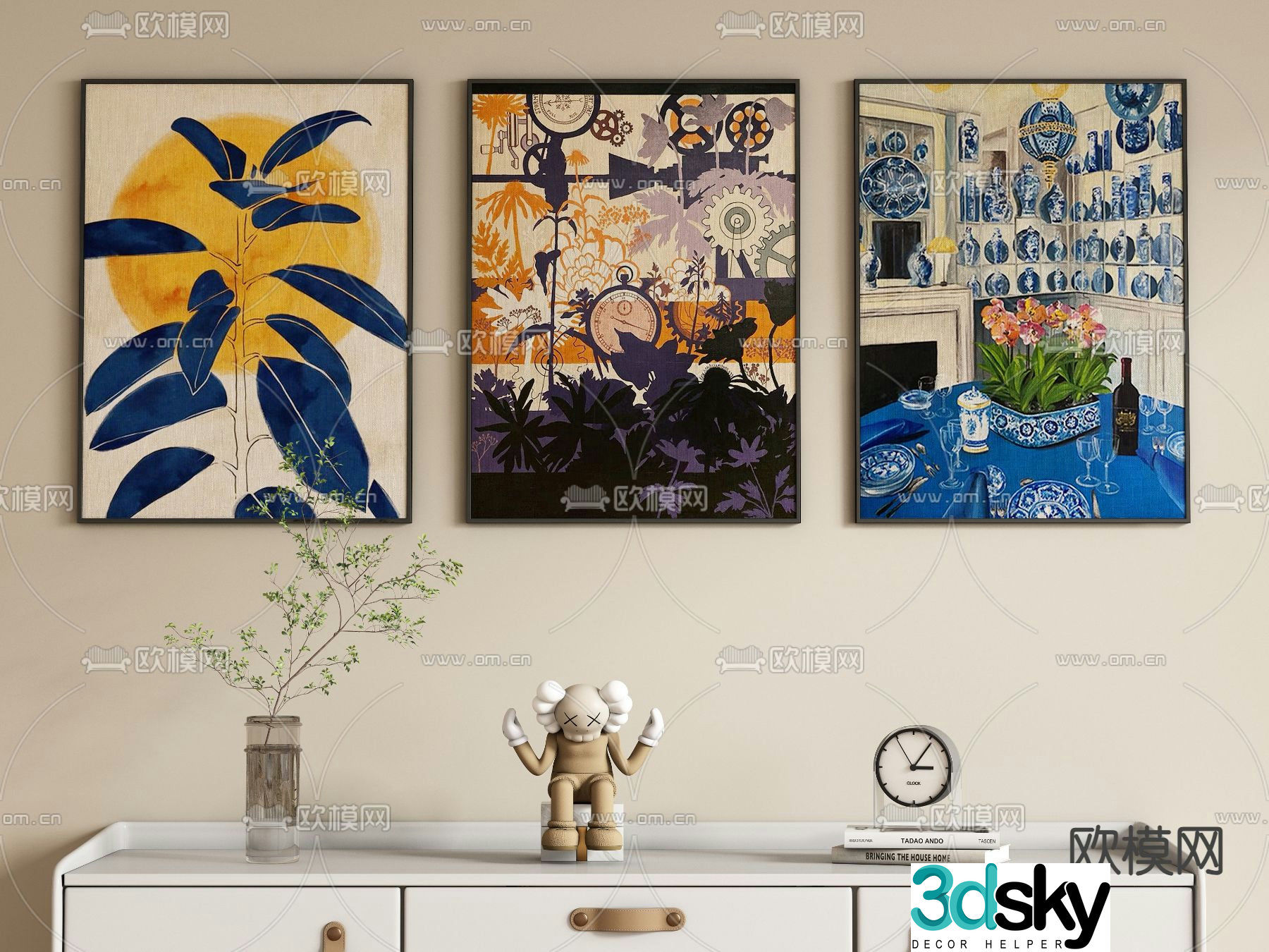 Oil Painting Plant Painting Decorative Painting 3D Model