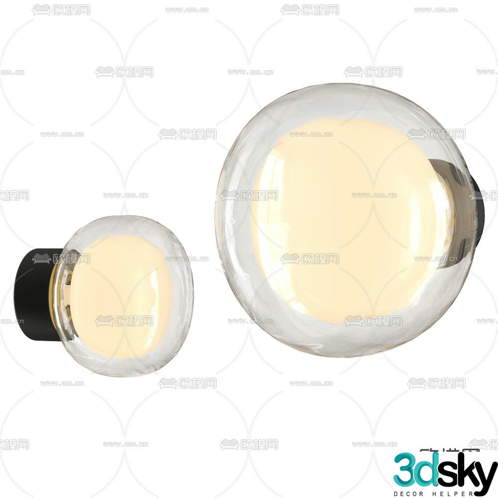 Modern wall lamp glass lamp 3d model