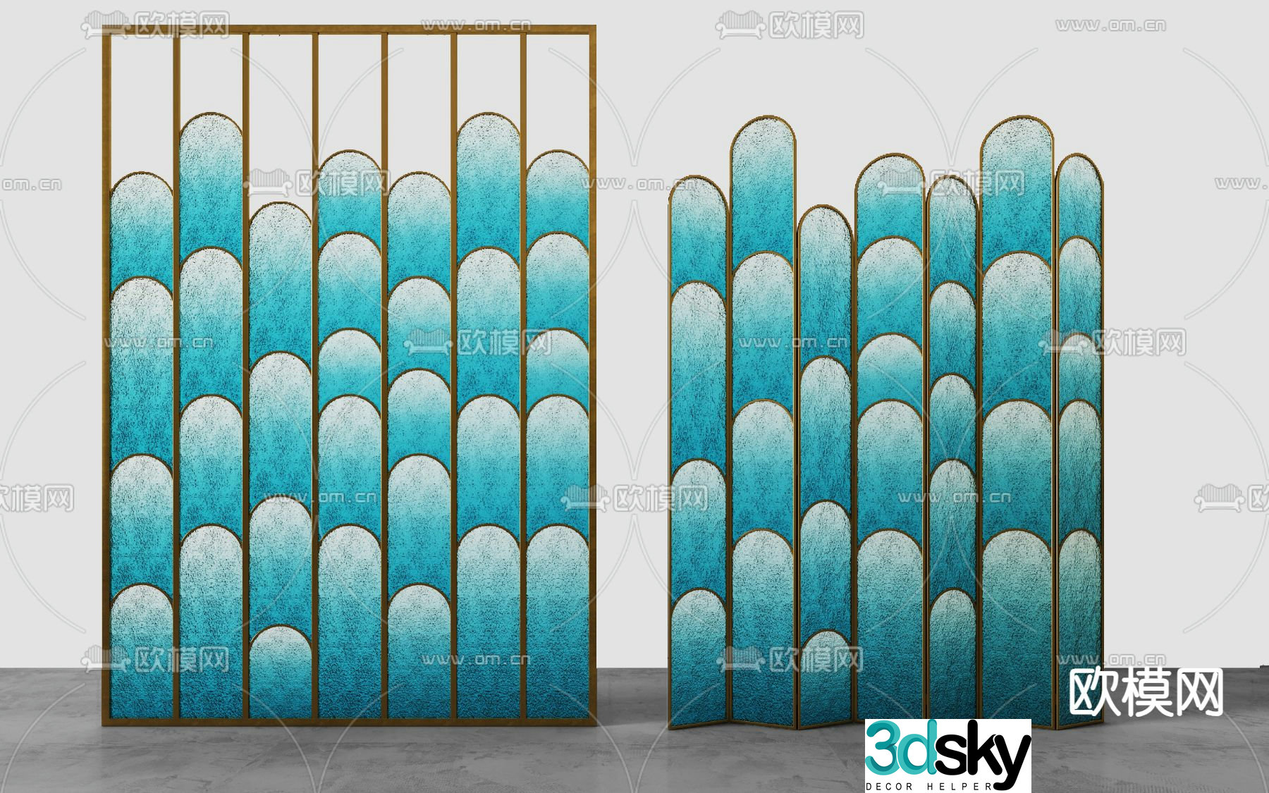New Chinese-style screen partition 3D model