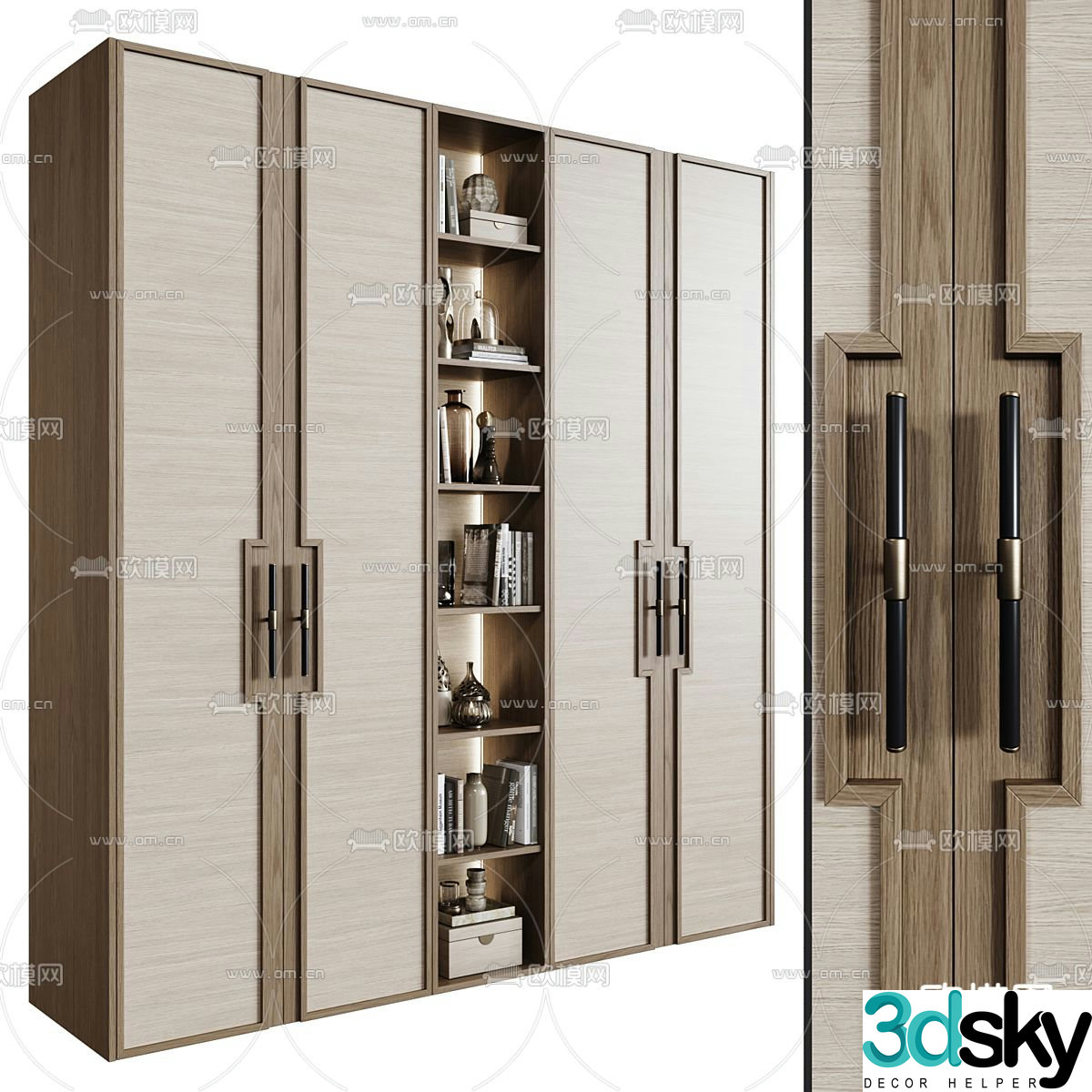 New Chinese style wardrobe wardrobe 3d model