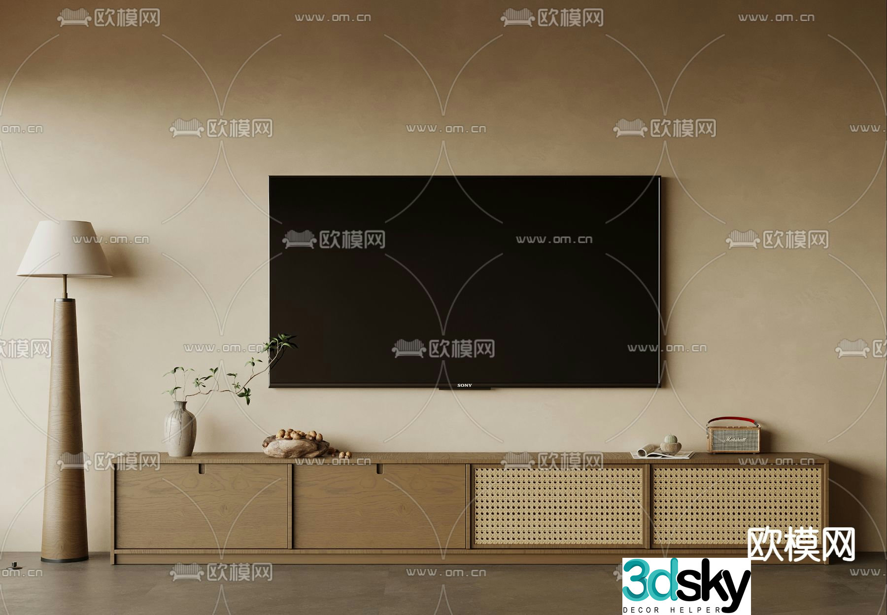 Wabi-sabi TV cabinet 3d model