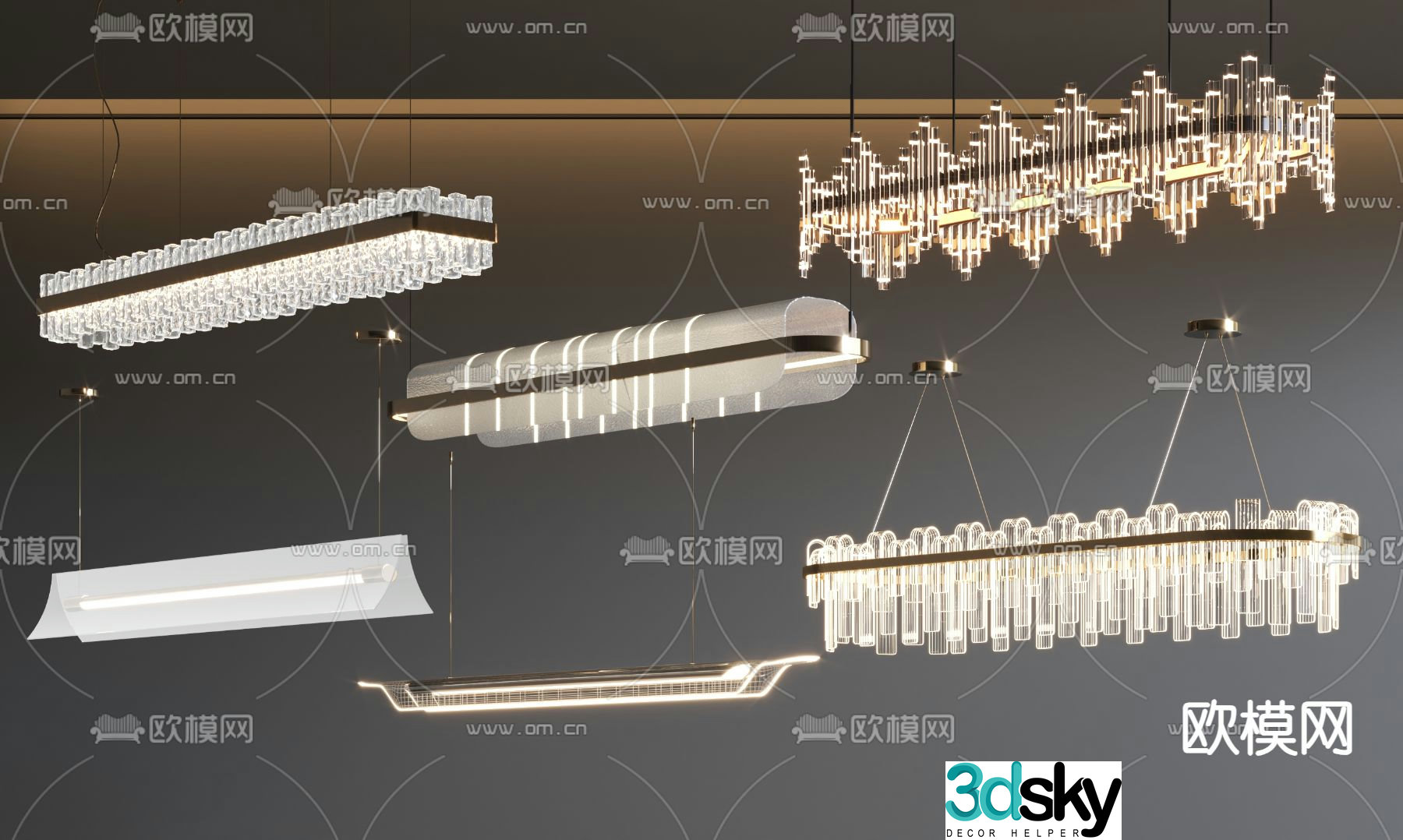 Light luxury chandelier hall chandelier crystal chandelier 3d model