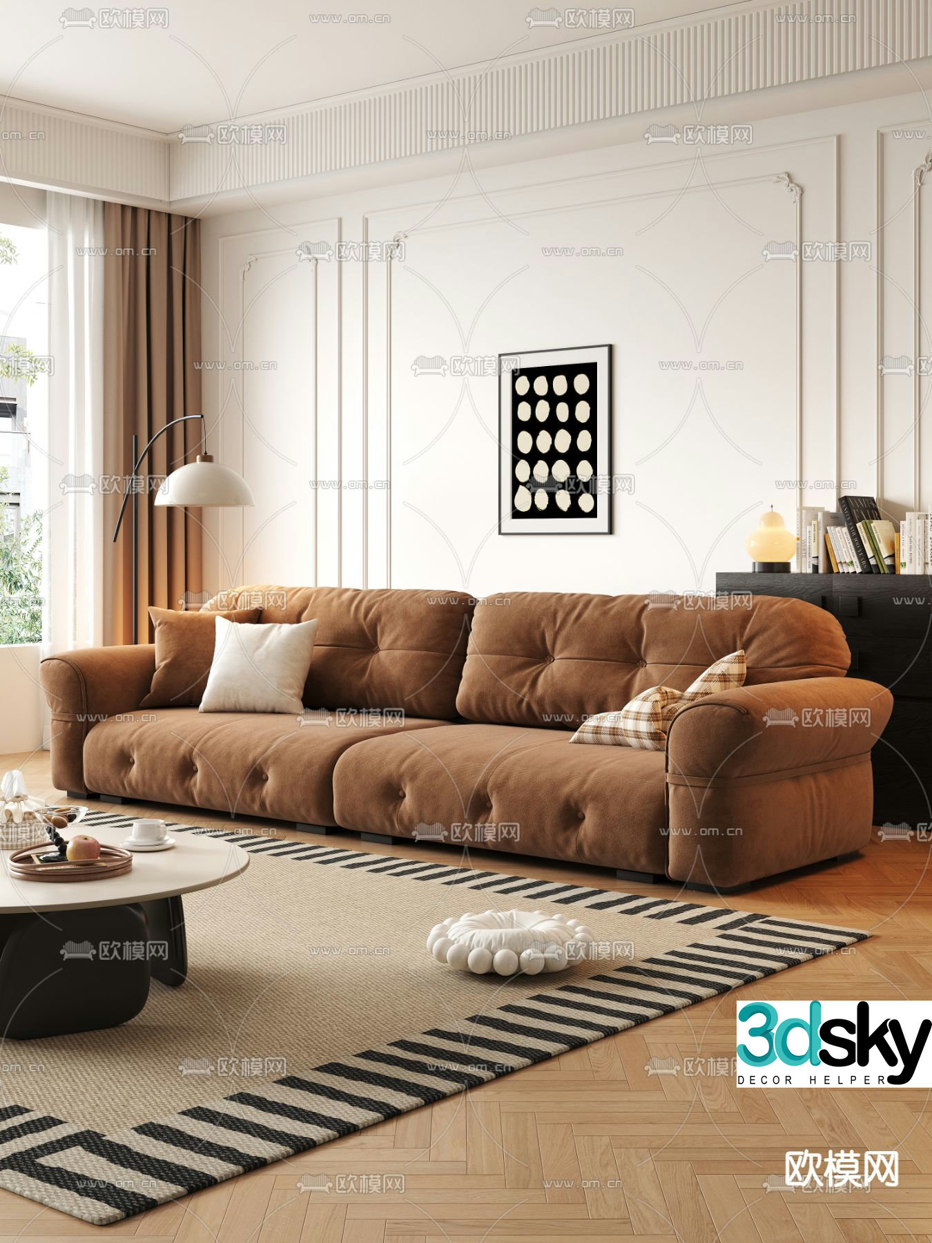 Medieval style sofa double sofa 3d model