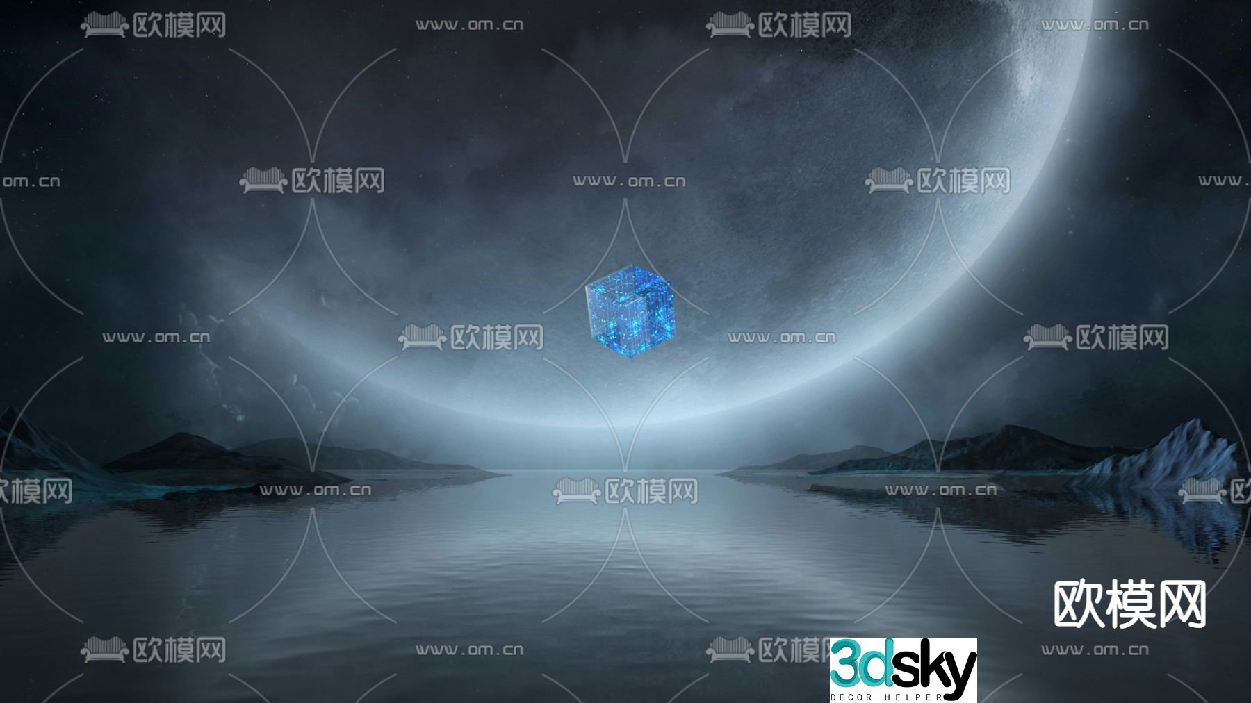 3d model of water surface lake