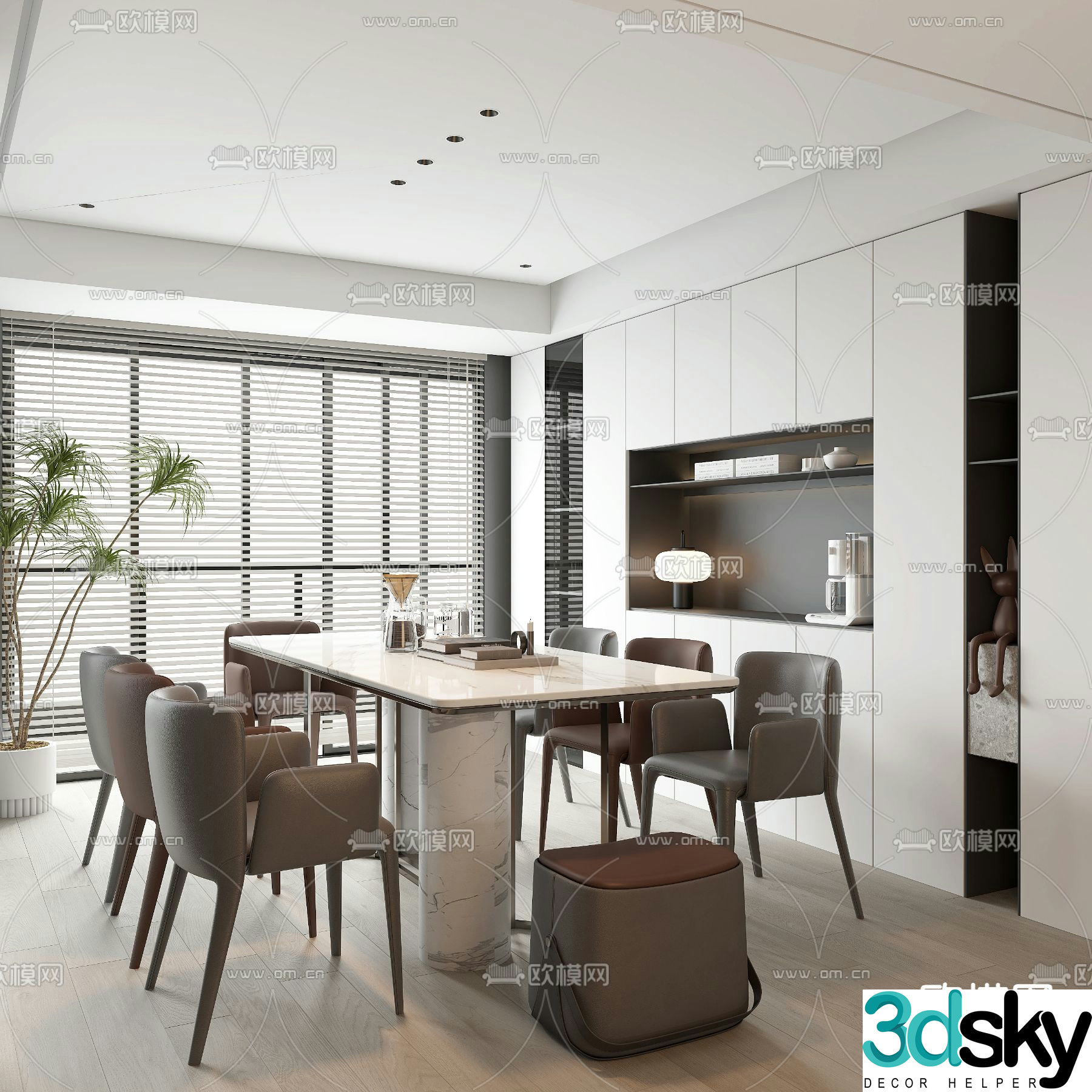 Modern restaurant 3d model