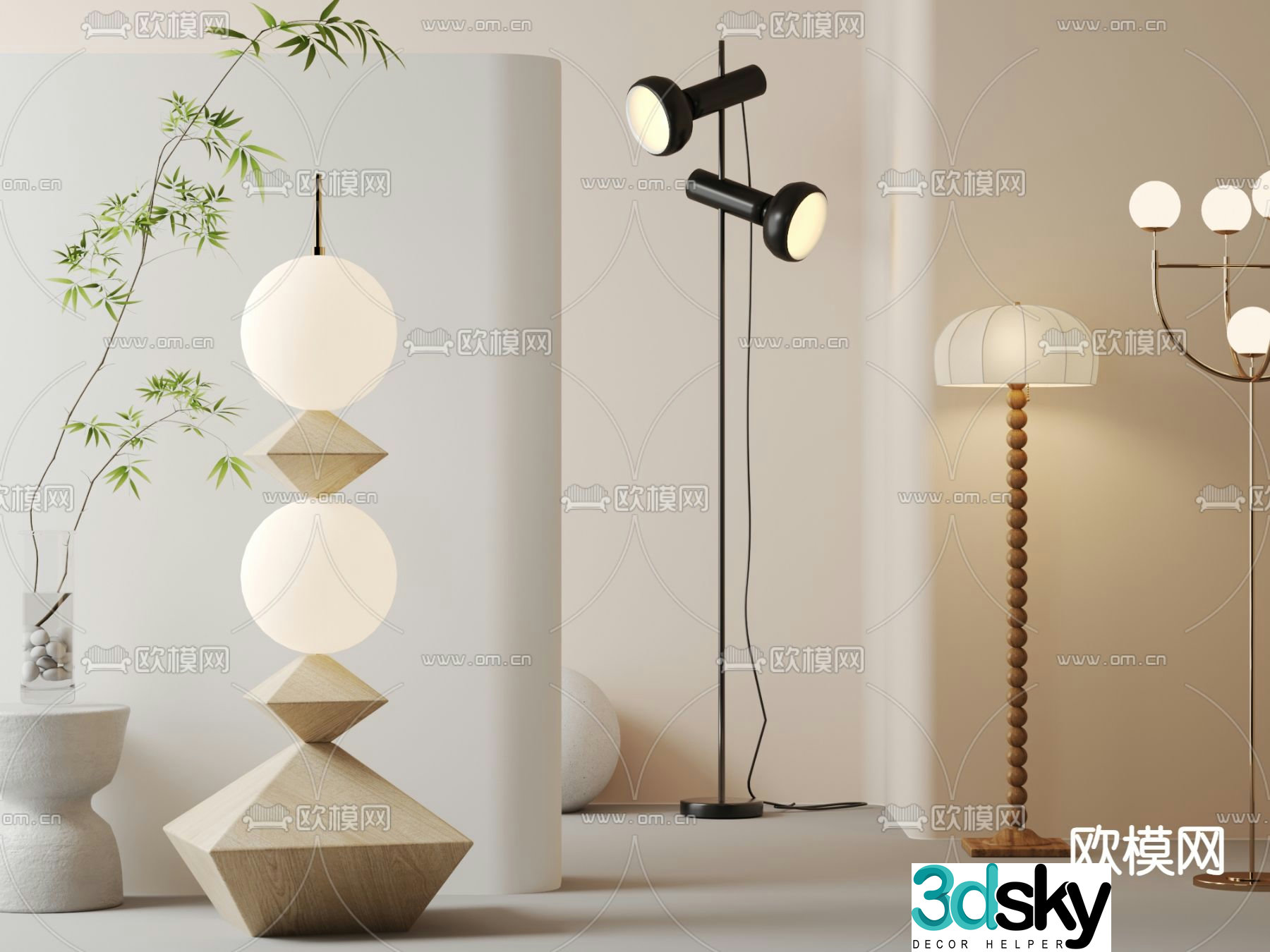 Creative floor lamp 3d model