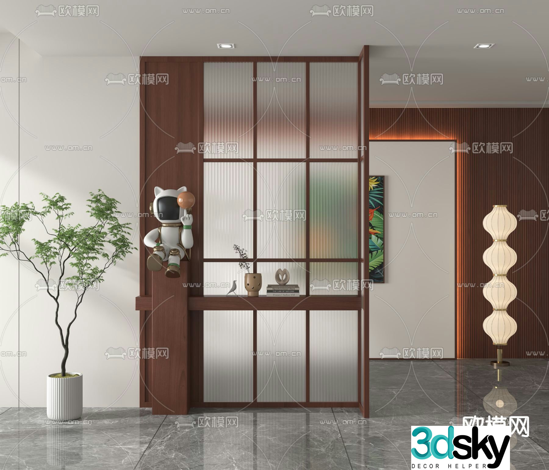 Modern screen partition 3d model