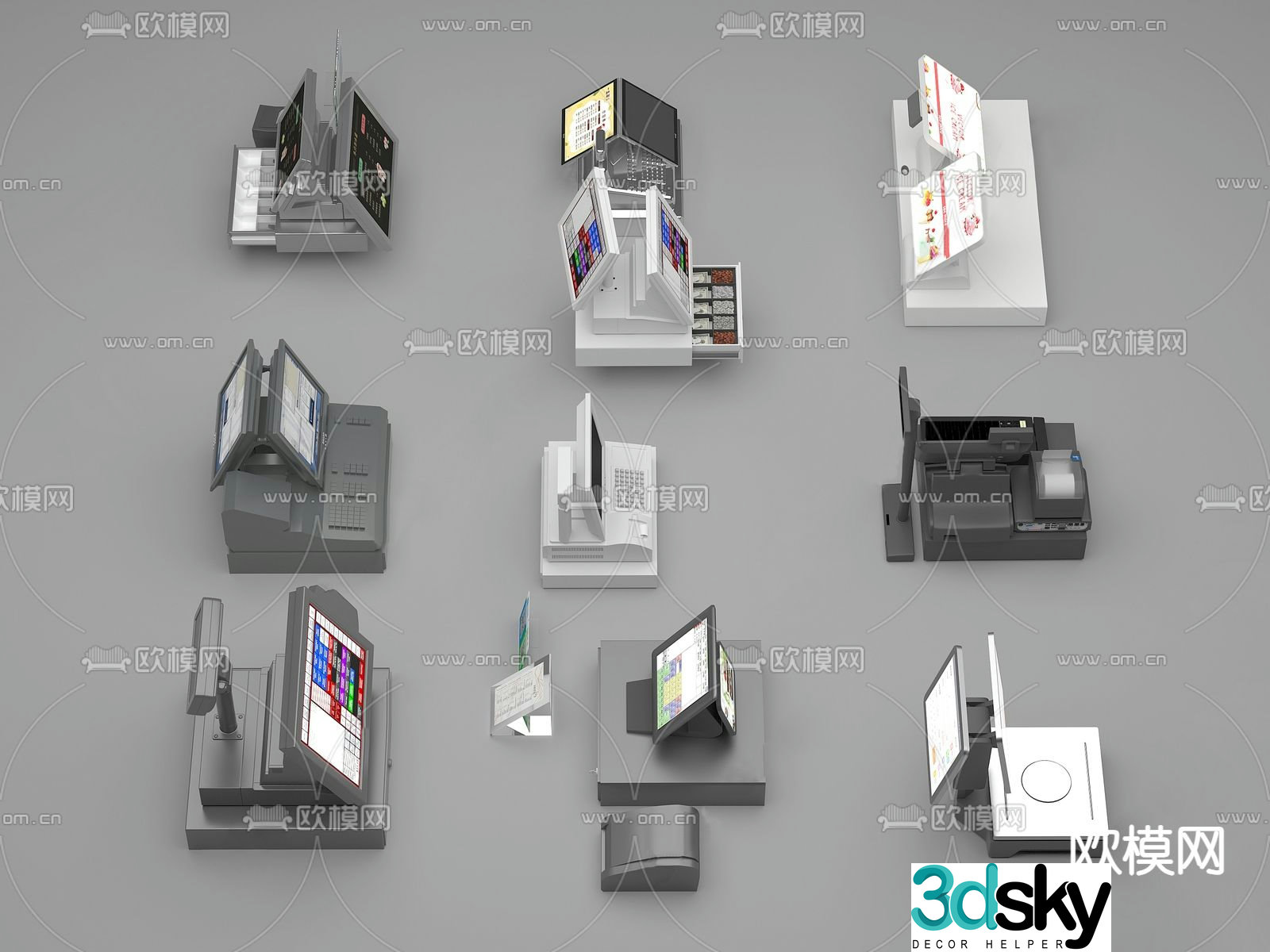 Modern cash register cash register 3d model