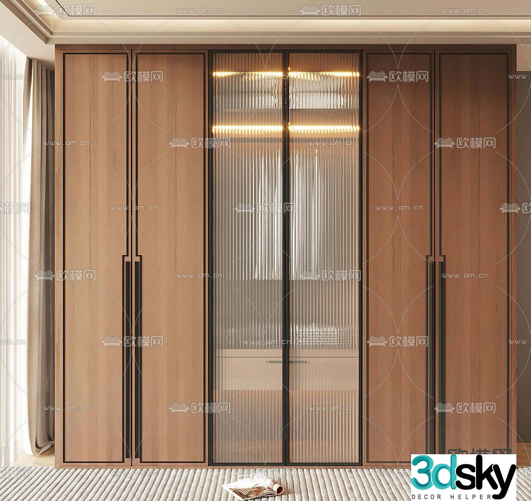 New Chinese style wardrobe 3D model