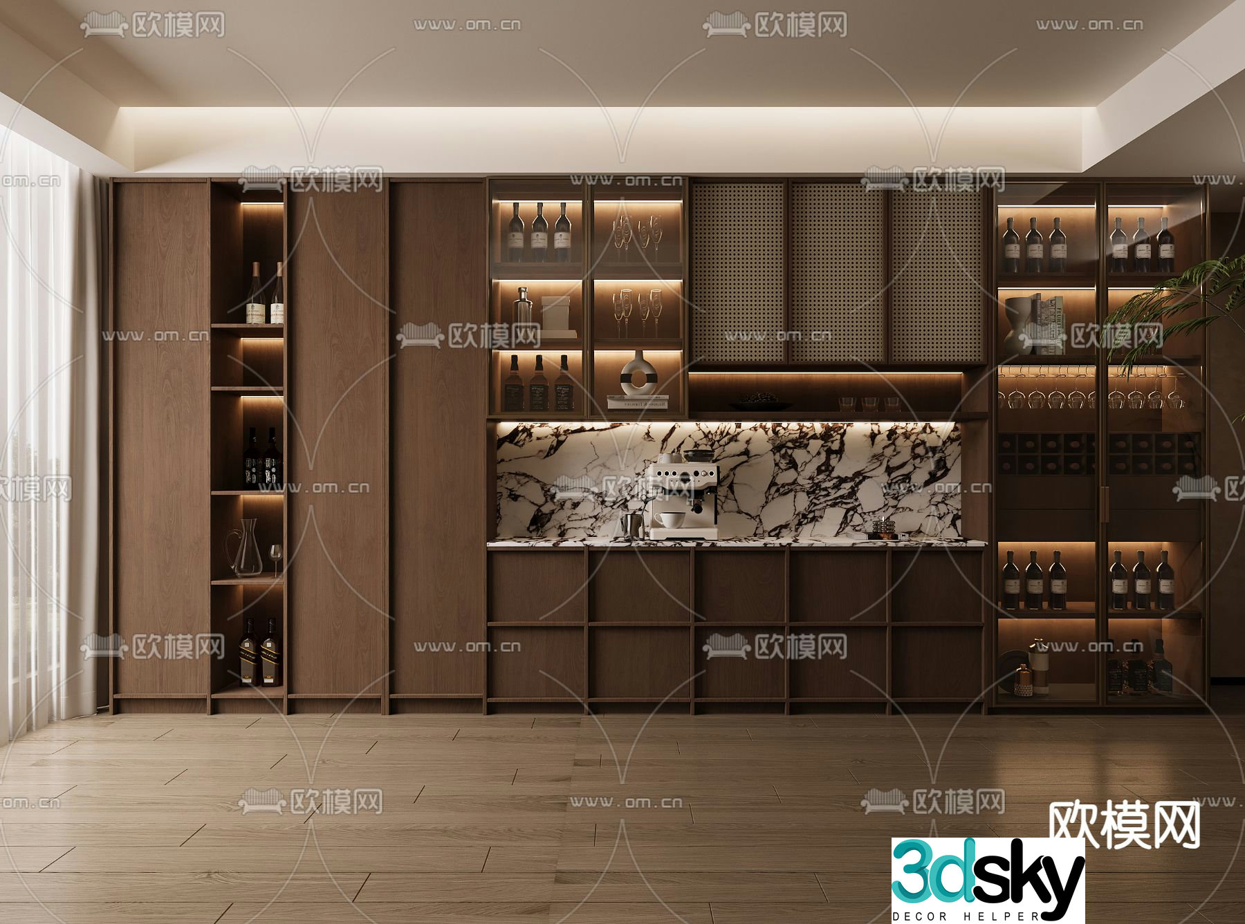 Medieval style wine cabinet 3D model