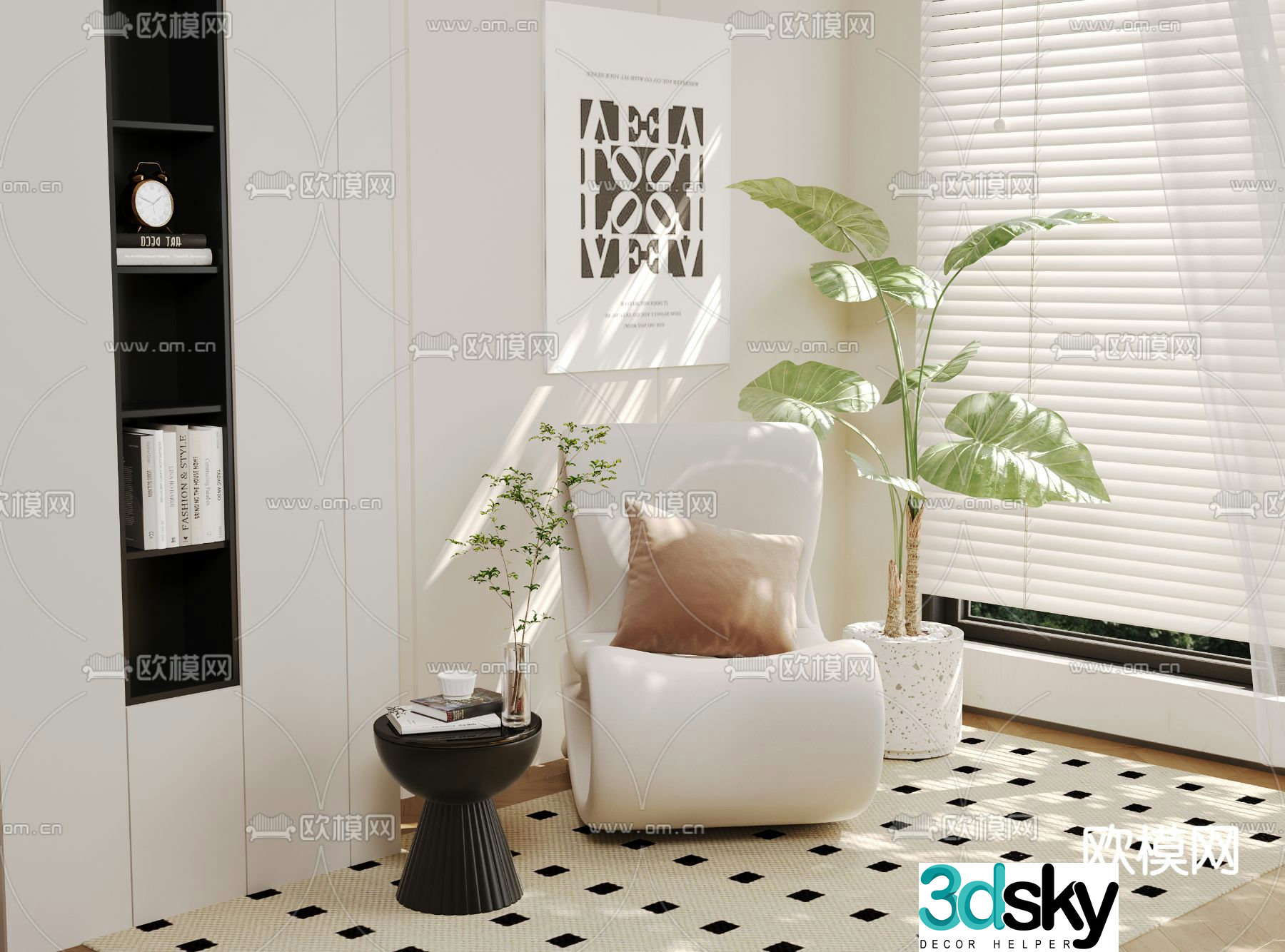 Cream style sofa leisure sofa 3d model
