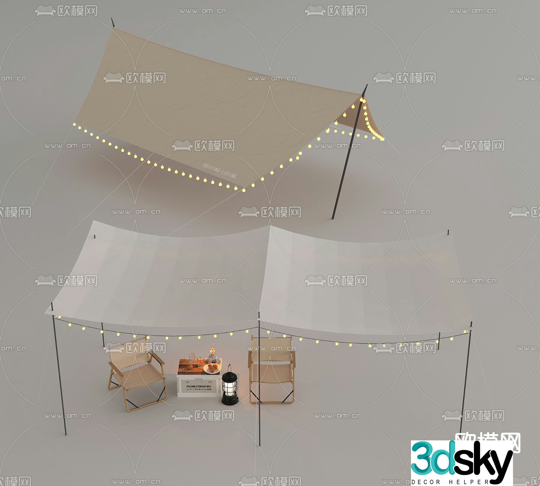 Outdoor tent canopy 3d model