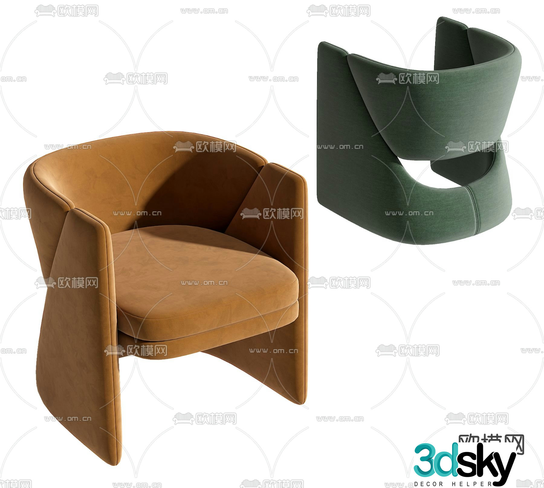 Modern sofa chair leisure chair 3d model