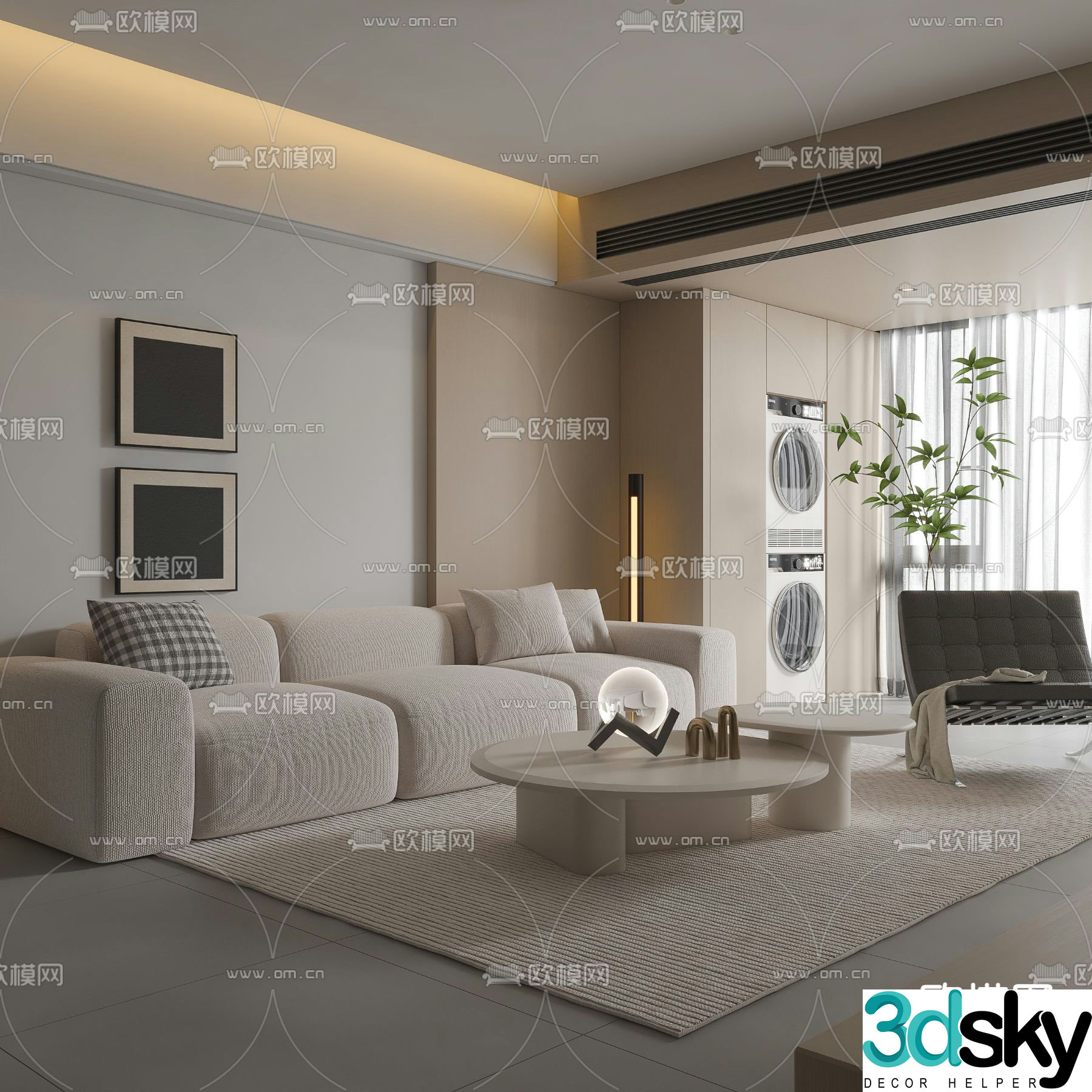 Modern combination sofa 3d model