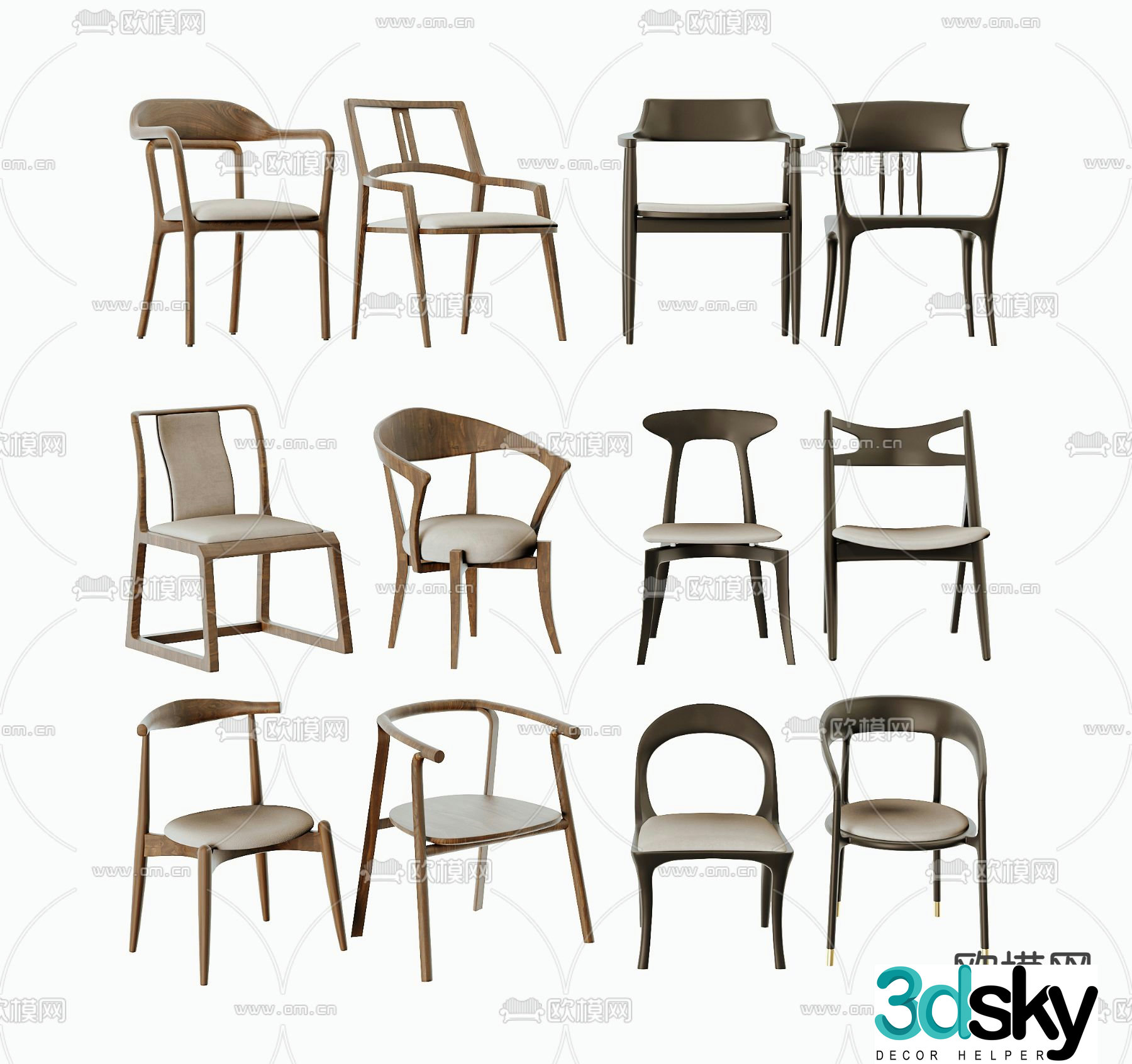 New Chinese style chair arm chair Taishi chair 3d model