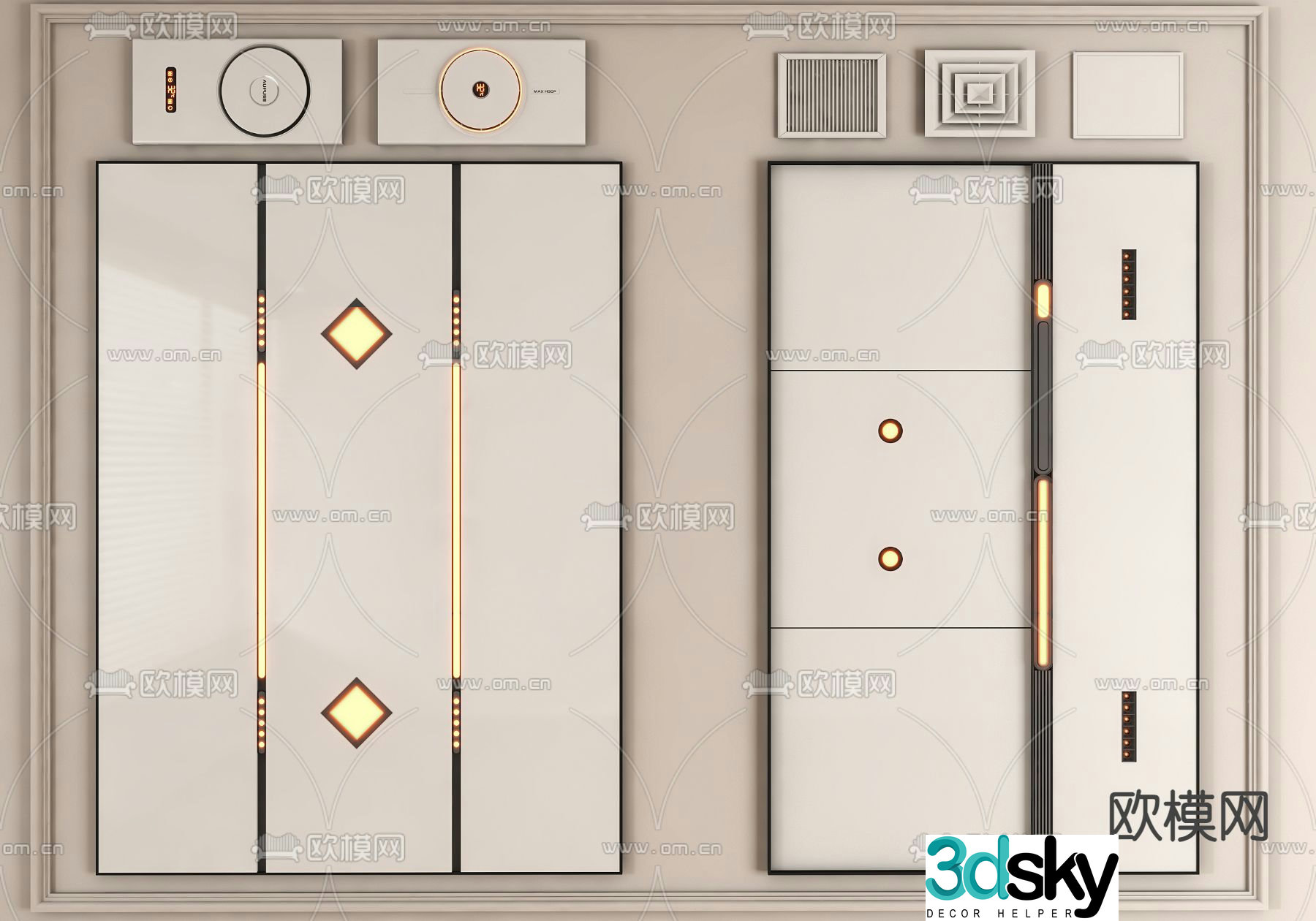 Integrated suspended ceiling honeycomb panel aluminum gusset plate 3D model