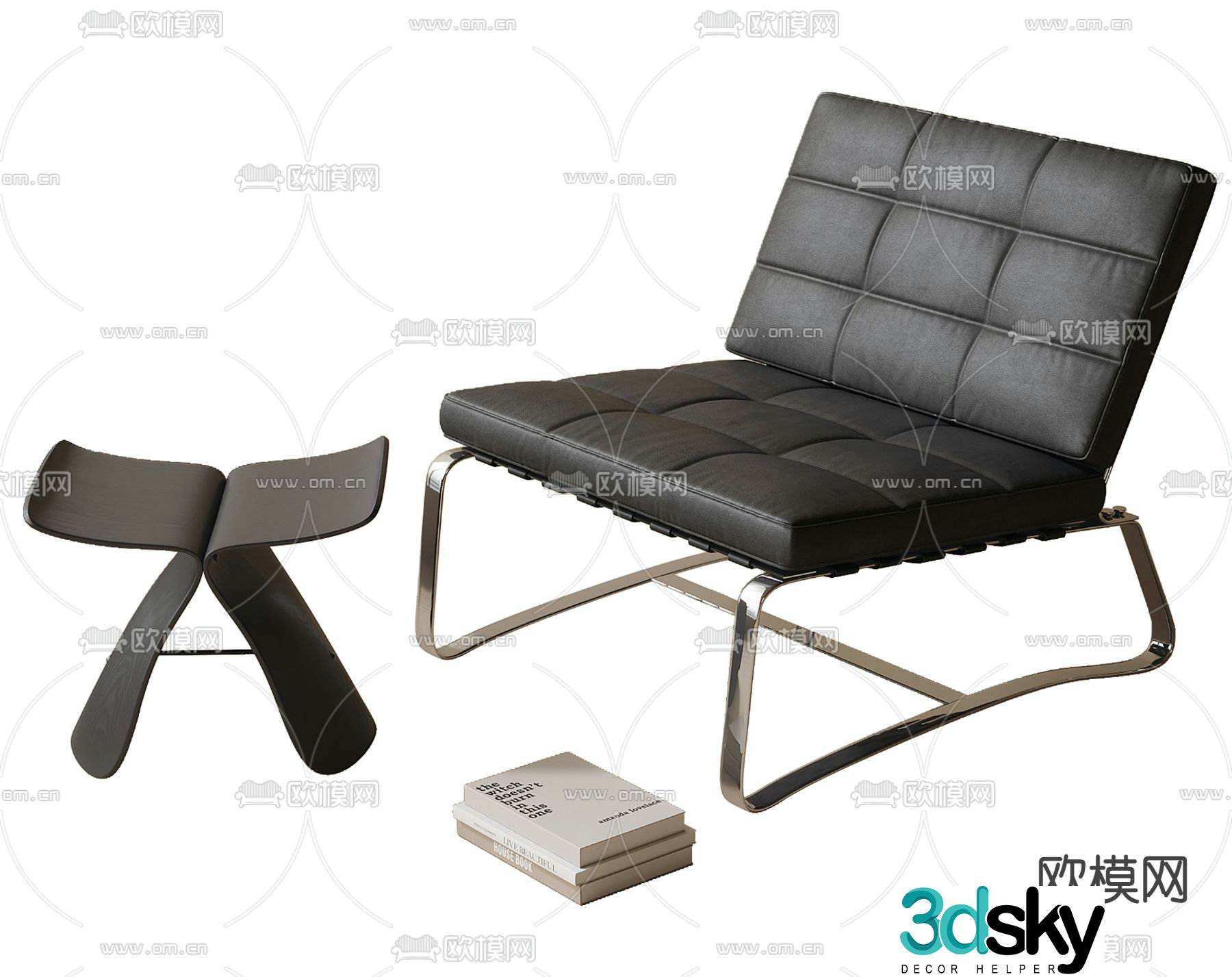 Modern leisure chair seat 3d model