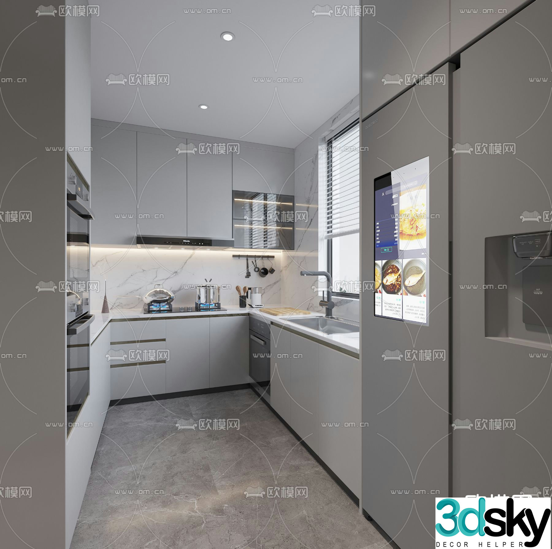 Modern kitchen cabinet 3d model