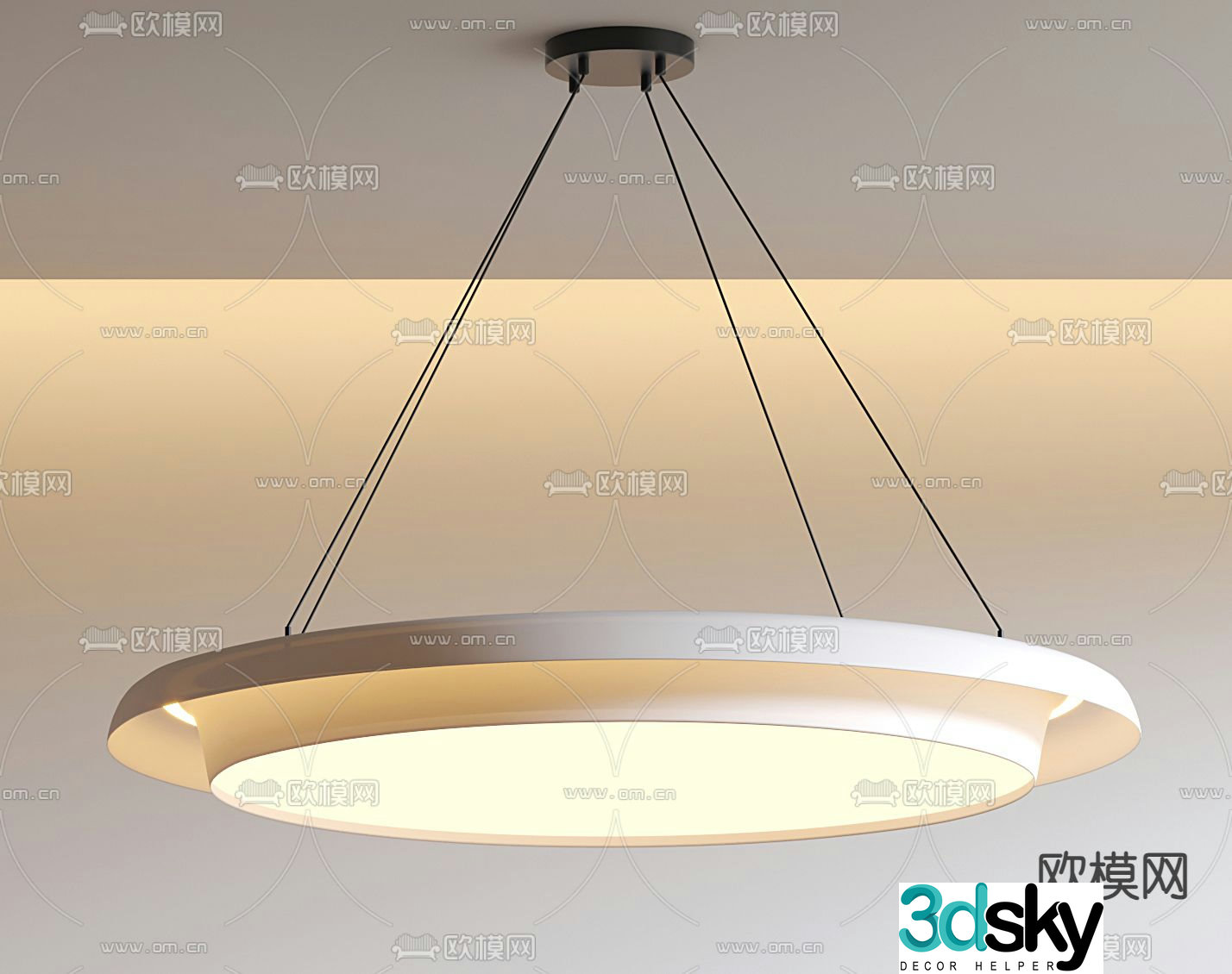Cream style chandelier hall chandelier 3d model