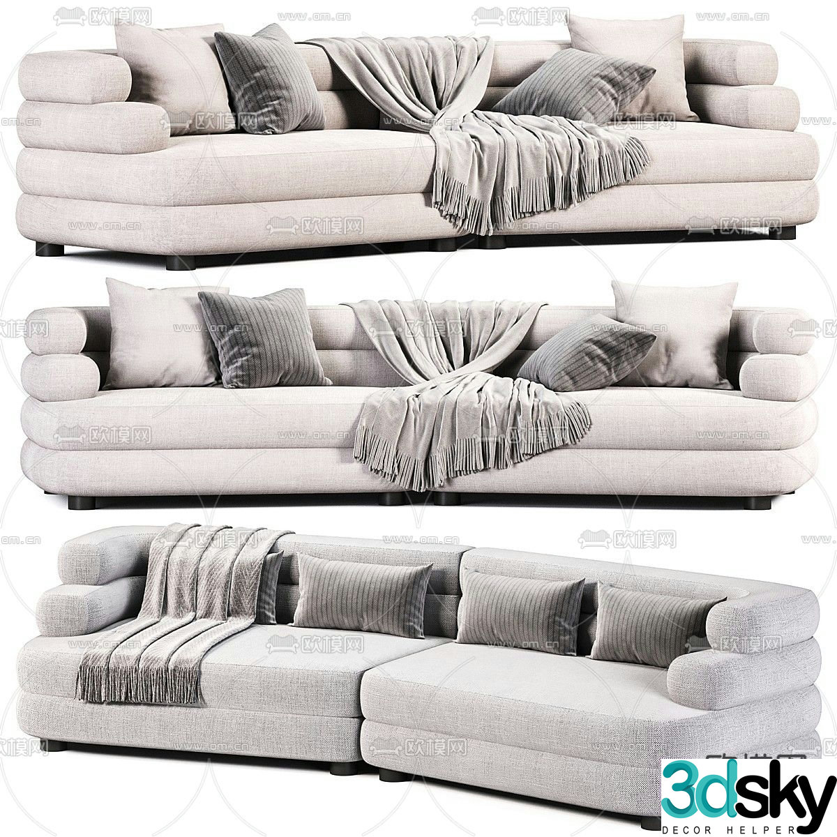 Eichholtz multi-seat sofa 3d model