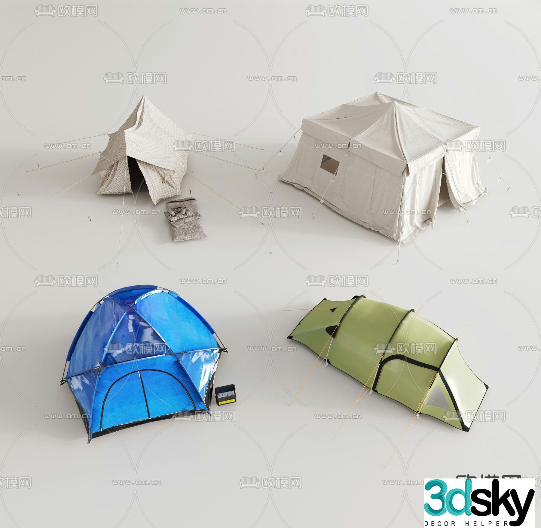Outdoor camping tent 3d model