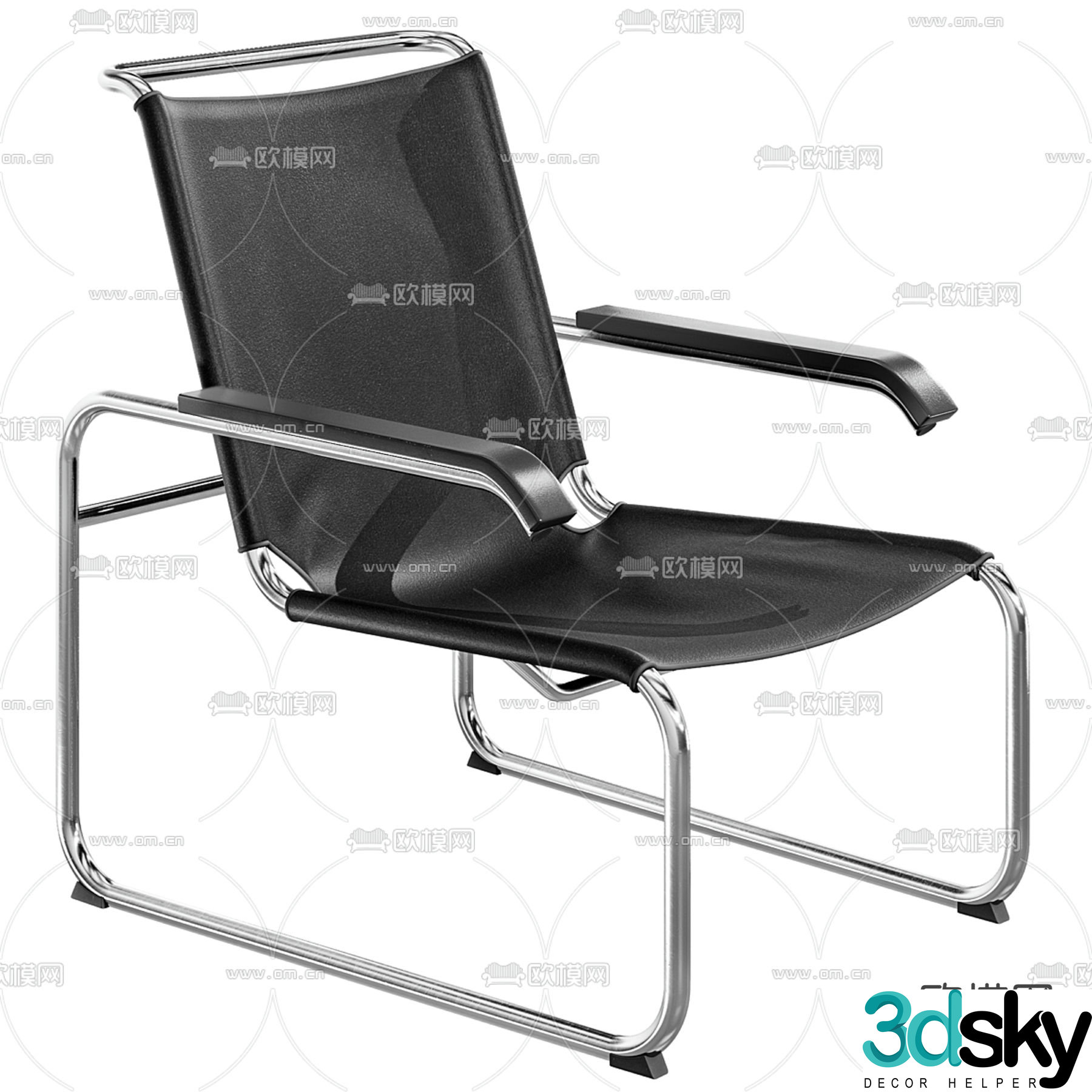 Leather office chair shift chair conference chair 3d model