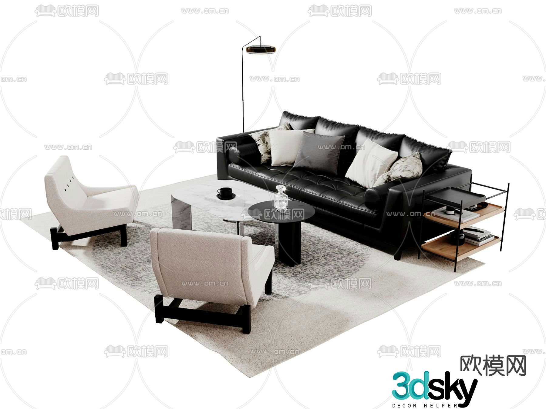 Modern sectional sofa 3d model