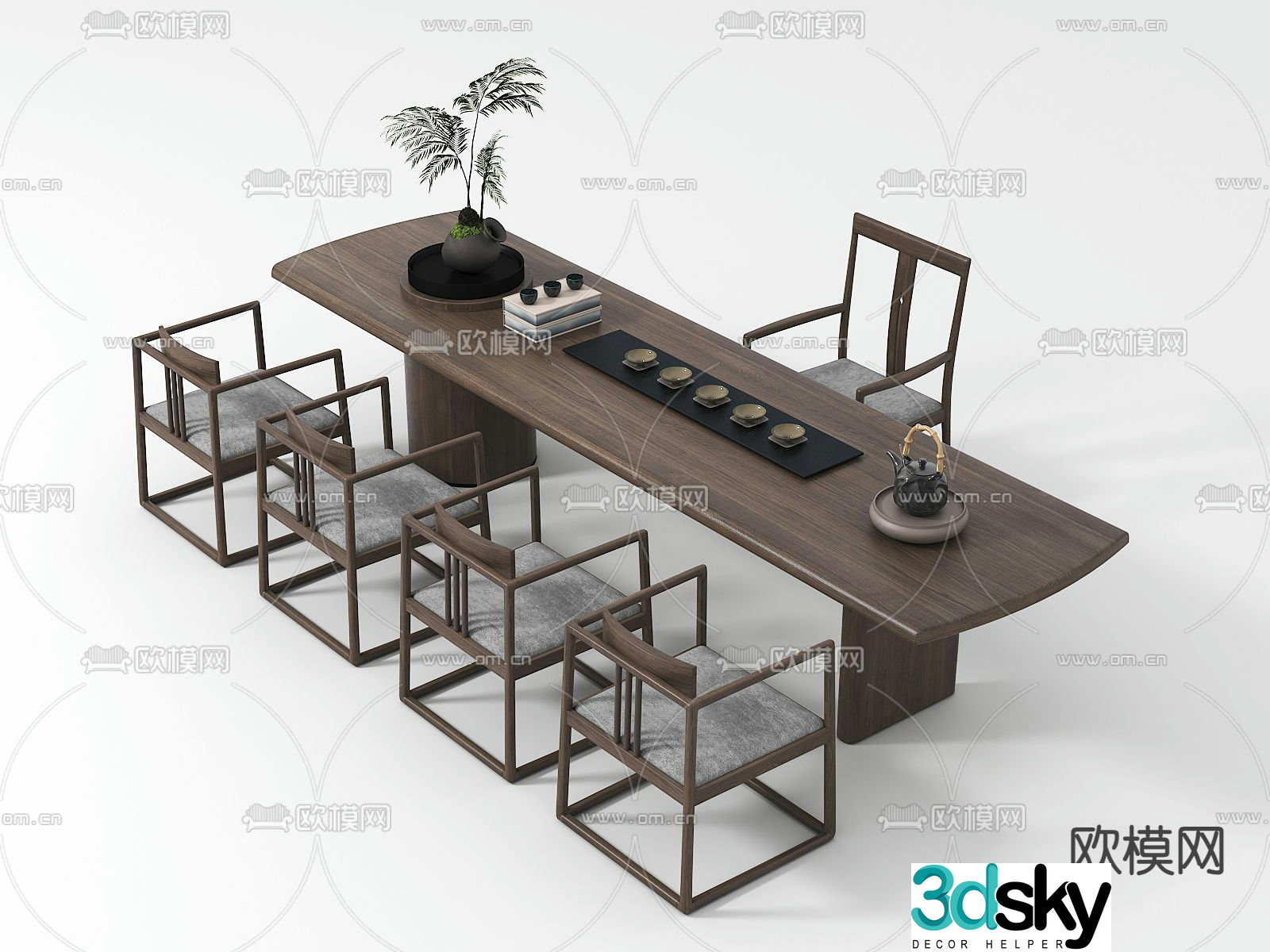New Chinese style tea table tea table 3d model