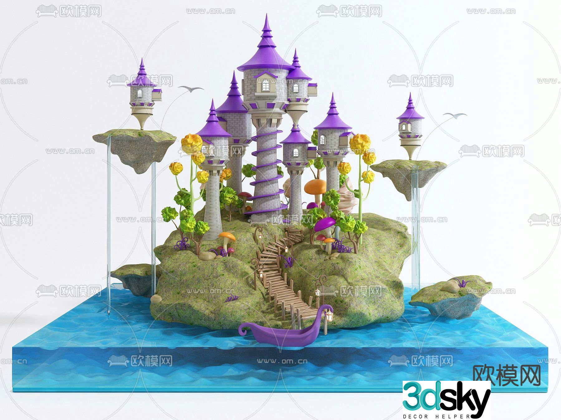 Castle in the sky 3d model