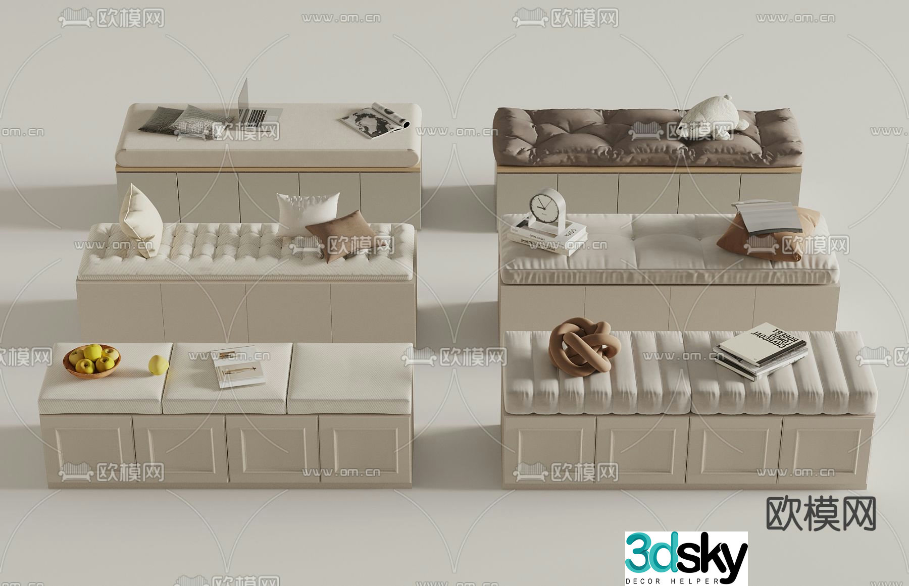 Modern bay window cabinet bay window sill 3D model