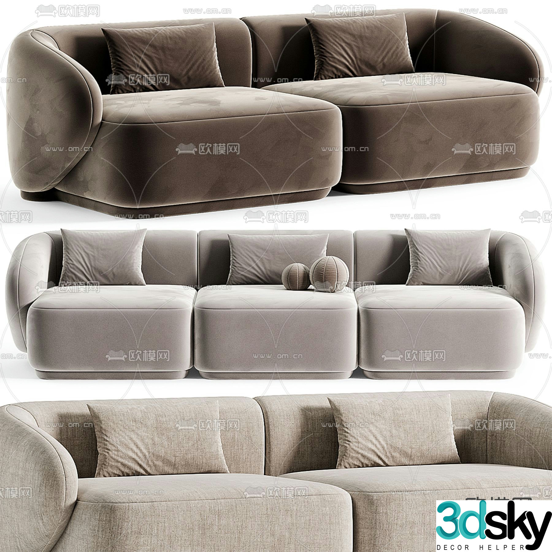 Modern love sofa 3d model