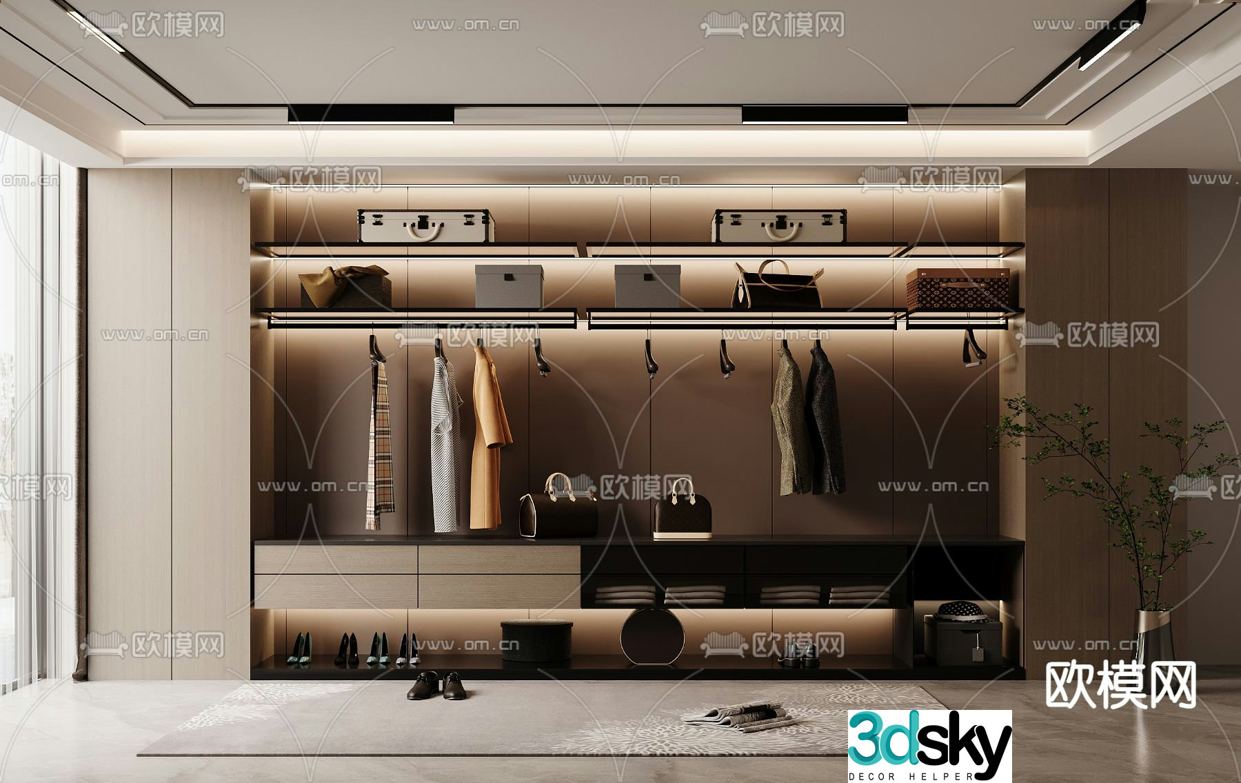Doorless wardrobe 3d model