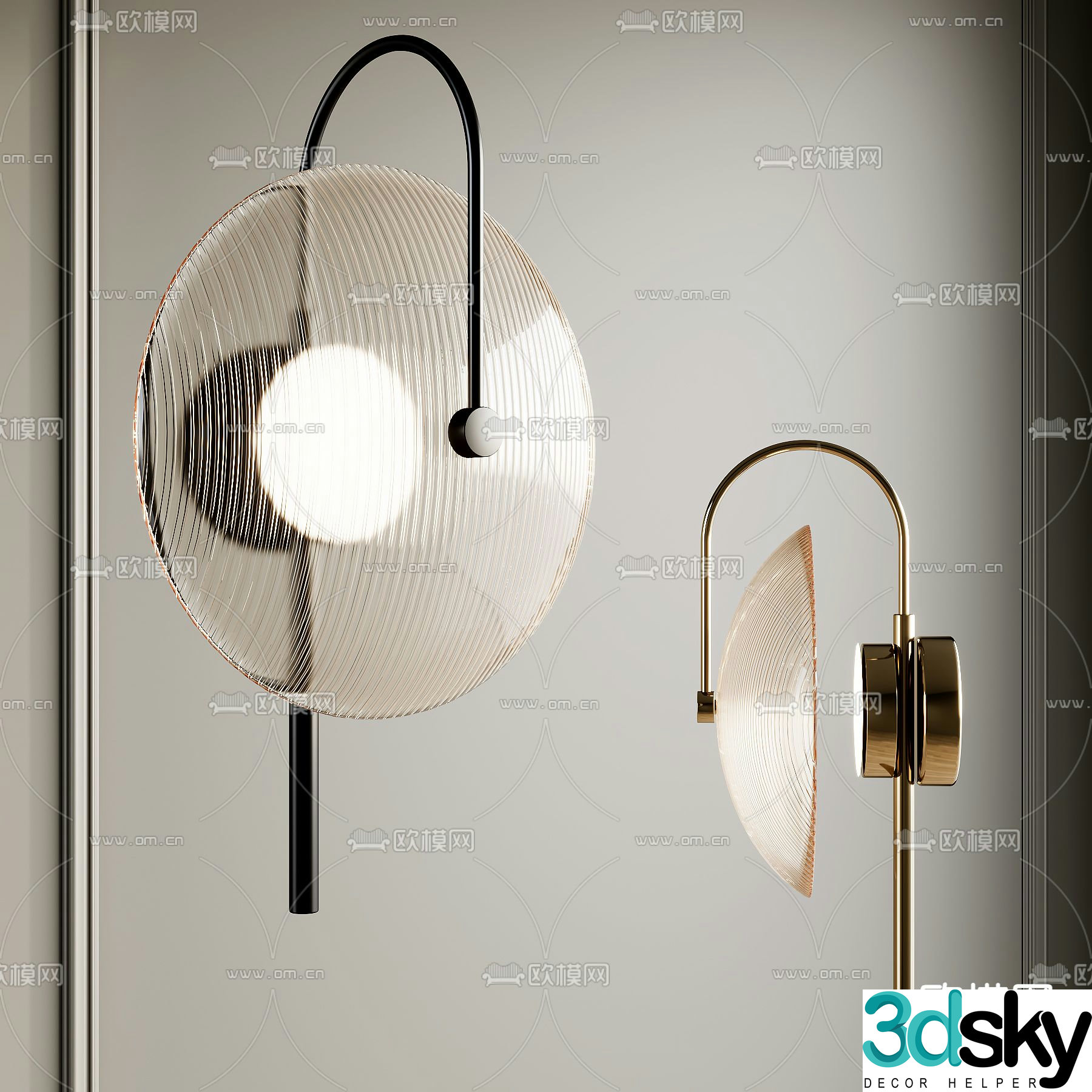 Glass wall light 3d model