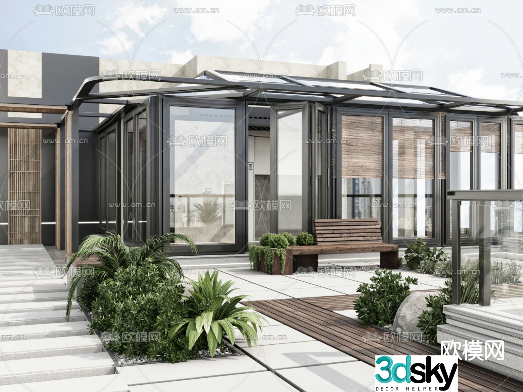 Roof Garden Sun Room 3D Model