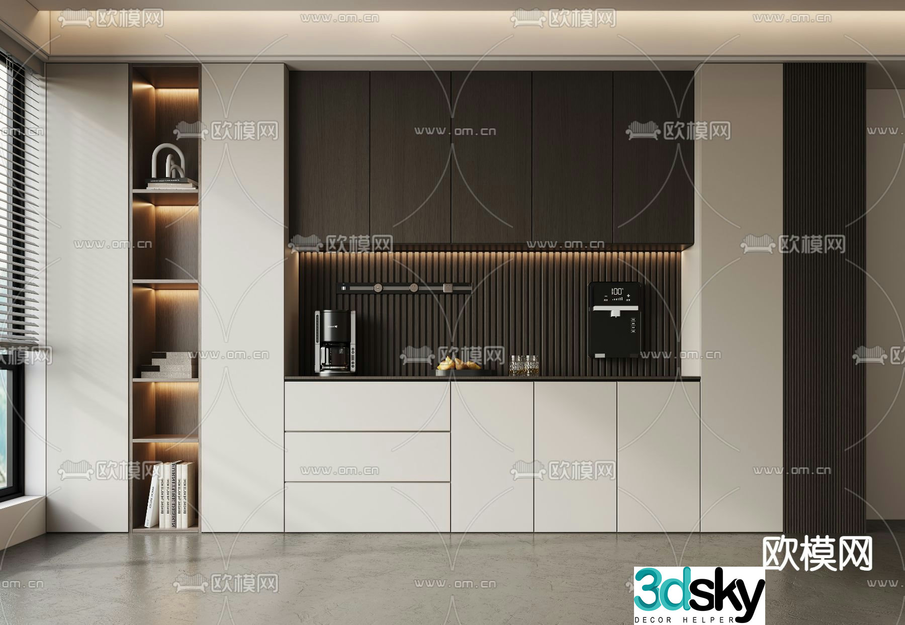 Modern wine cabinet sideboard 3d model
