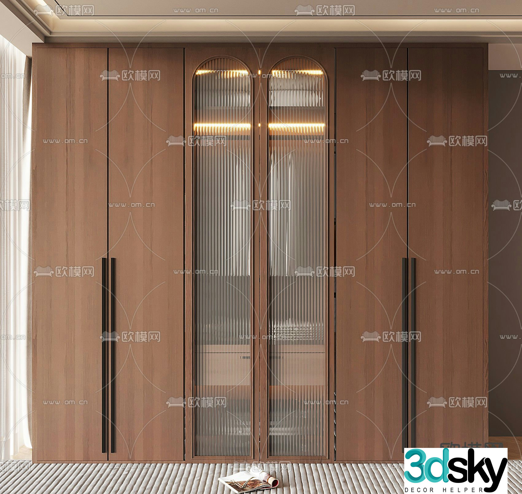 Medieval style wardrobe glass wardrobe 3d model