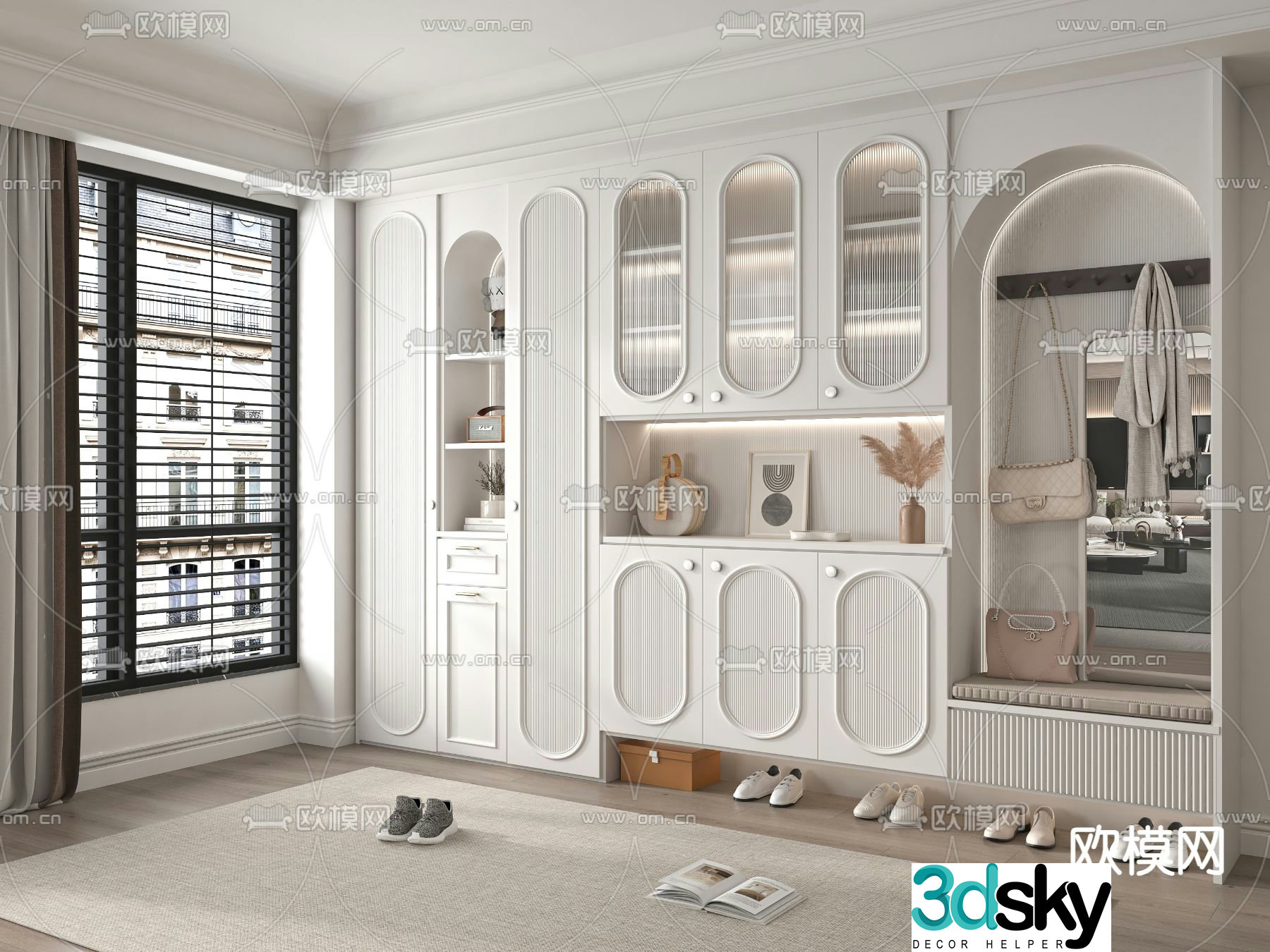 French shoe cabinet 3D model