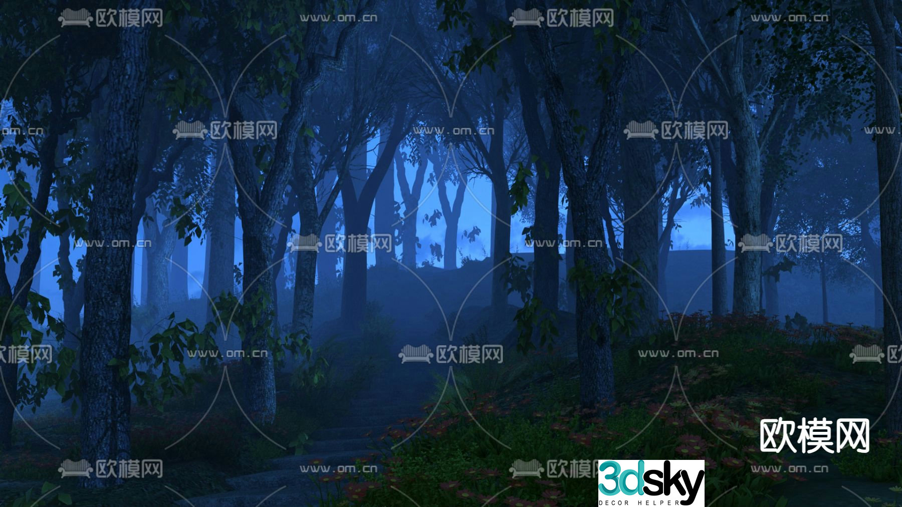 forest woods jungle 3d model