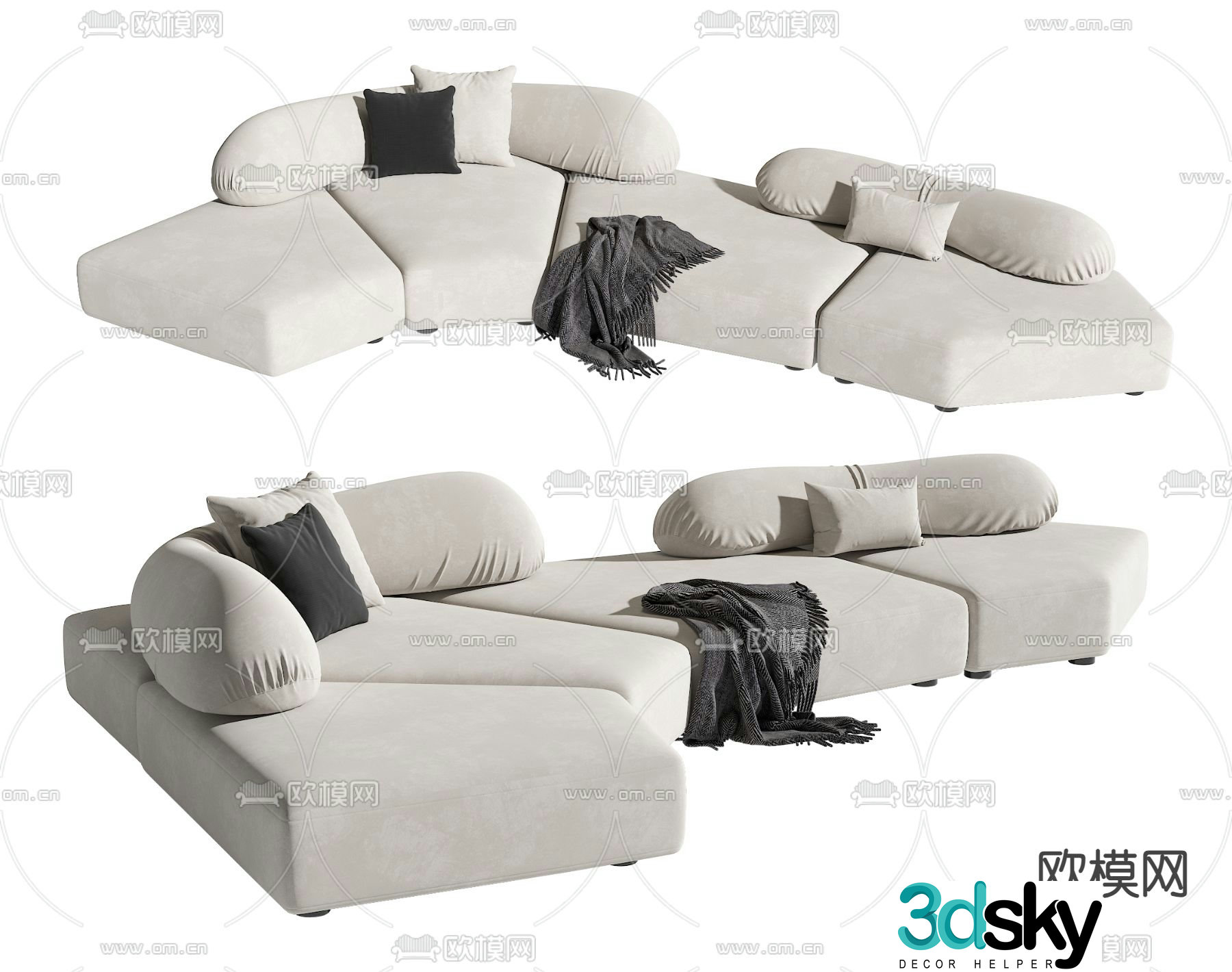 Edra rock sofa 3d model