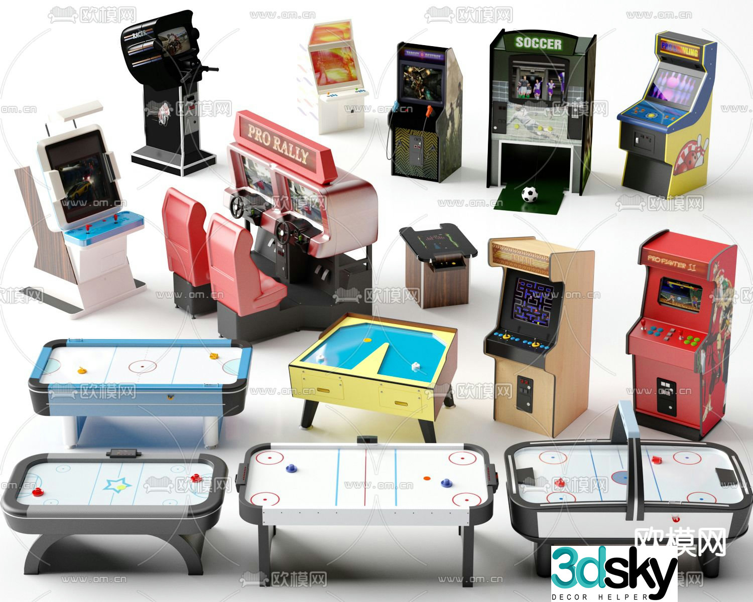 Amusement equipment arcade game console 3d model