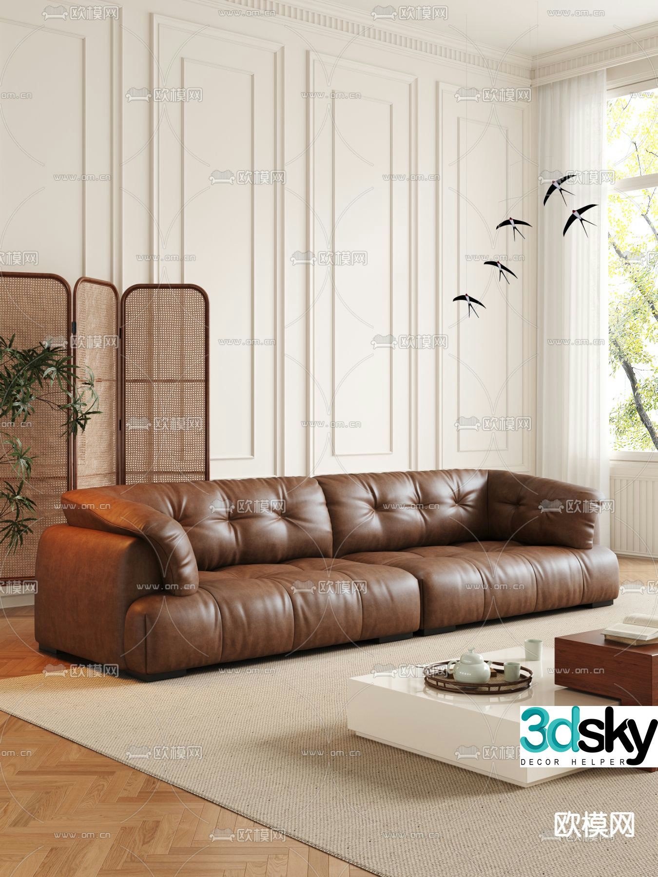 Medieval style sofa double sofa 3d model