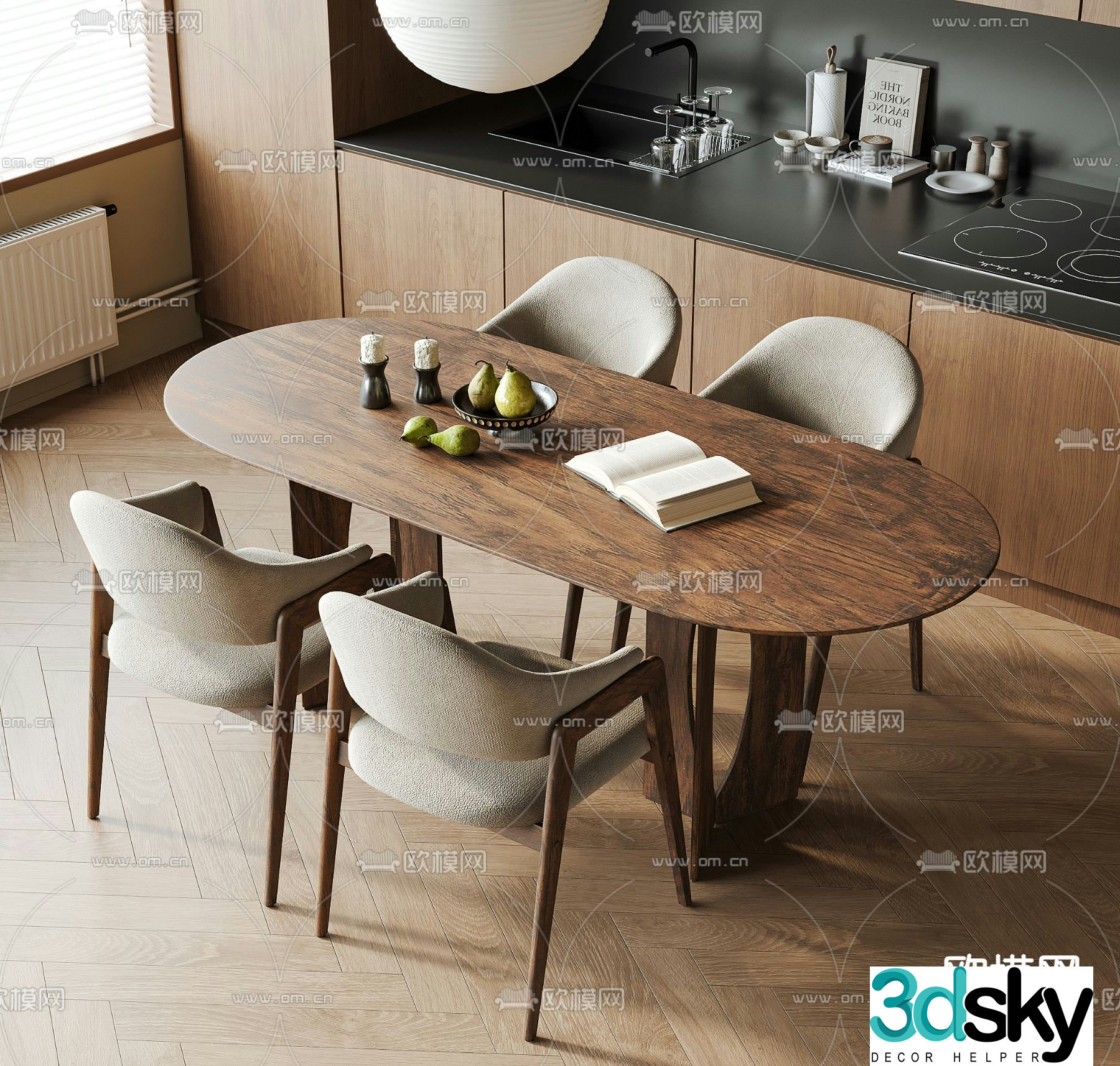 Wasabi Dining Table and Chair 3D Model