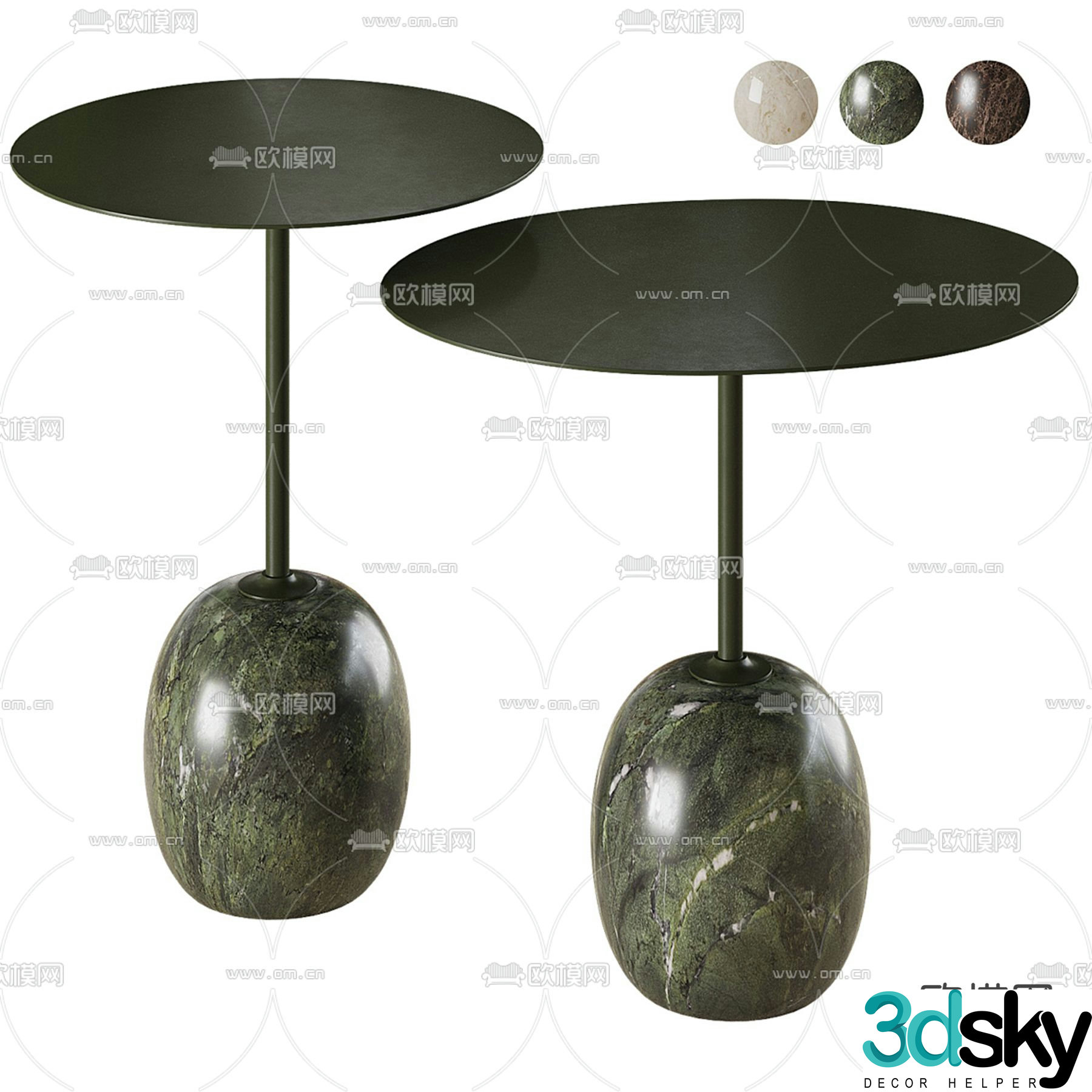 Modern coffee table round 3d model
