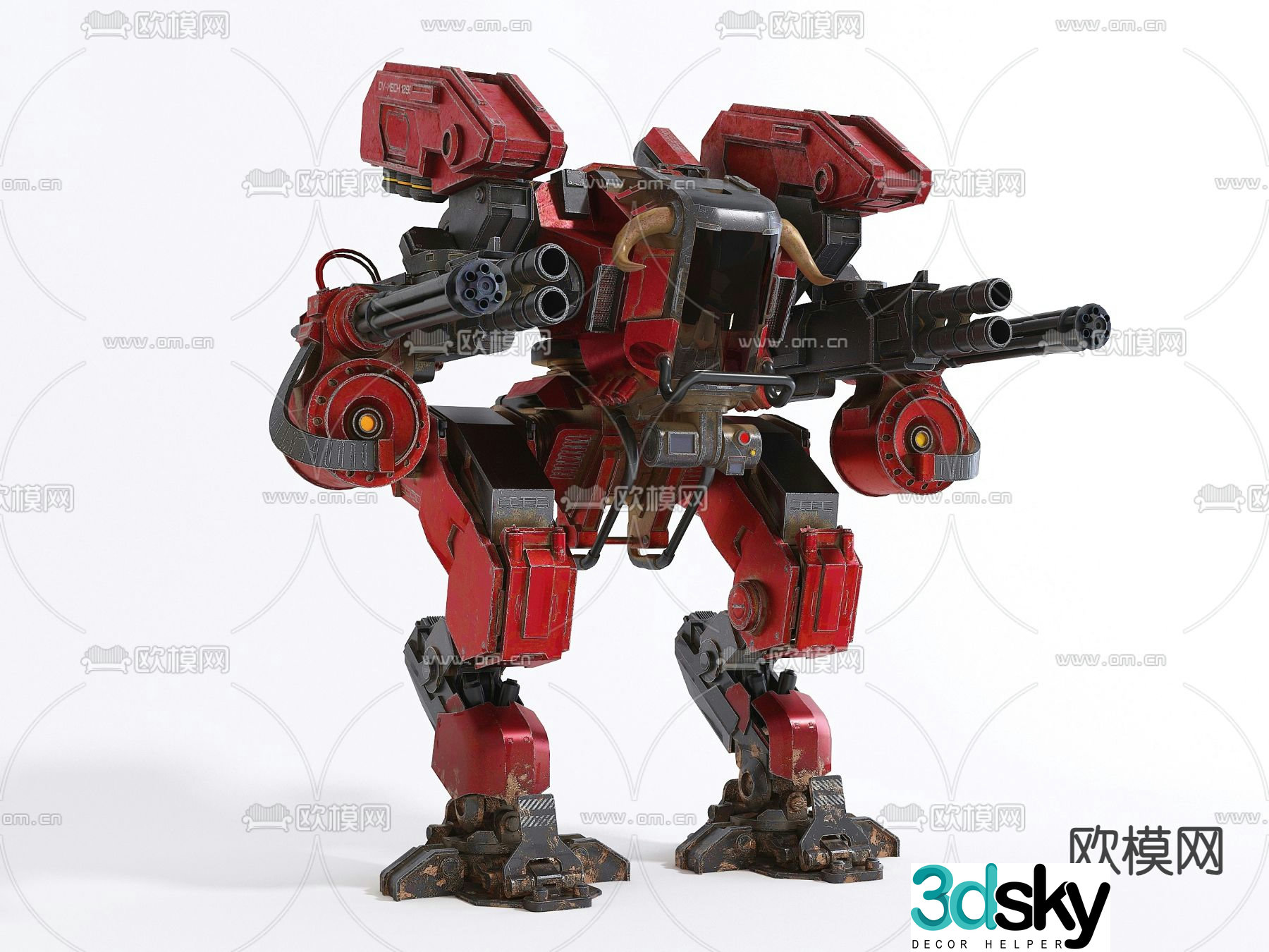 Mecha trendy toys robot figure warrior 3d model