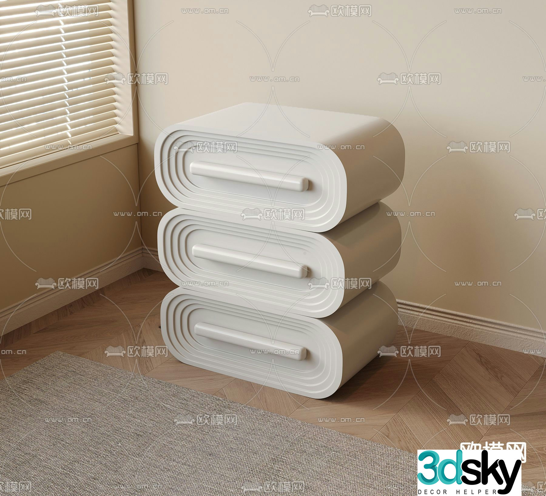 Creative bedside table 3d model
