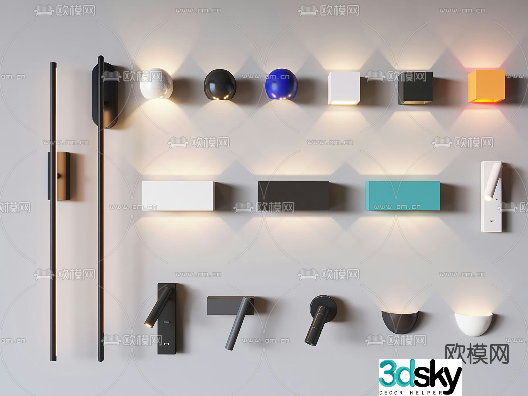 wall lamp reading lamp turning wall lamp 3d model